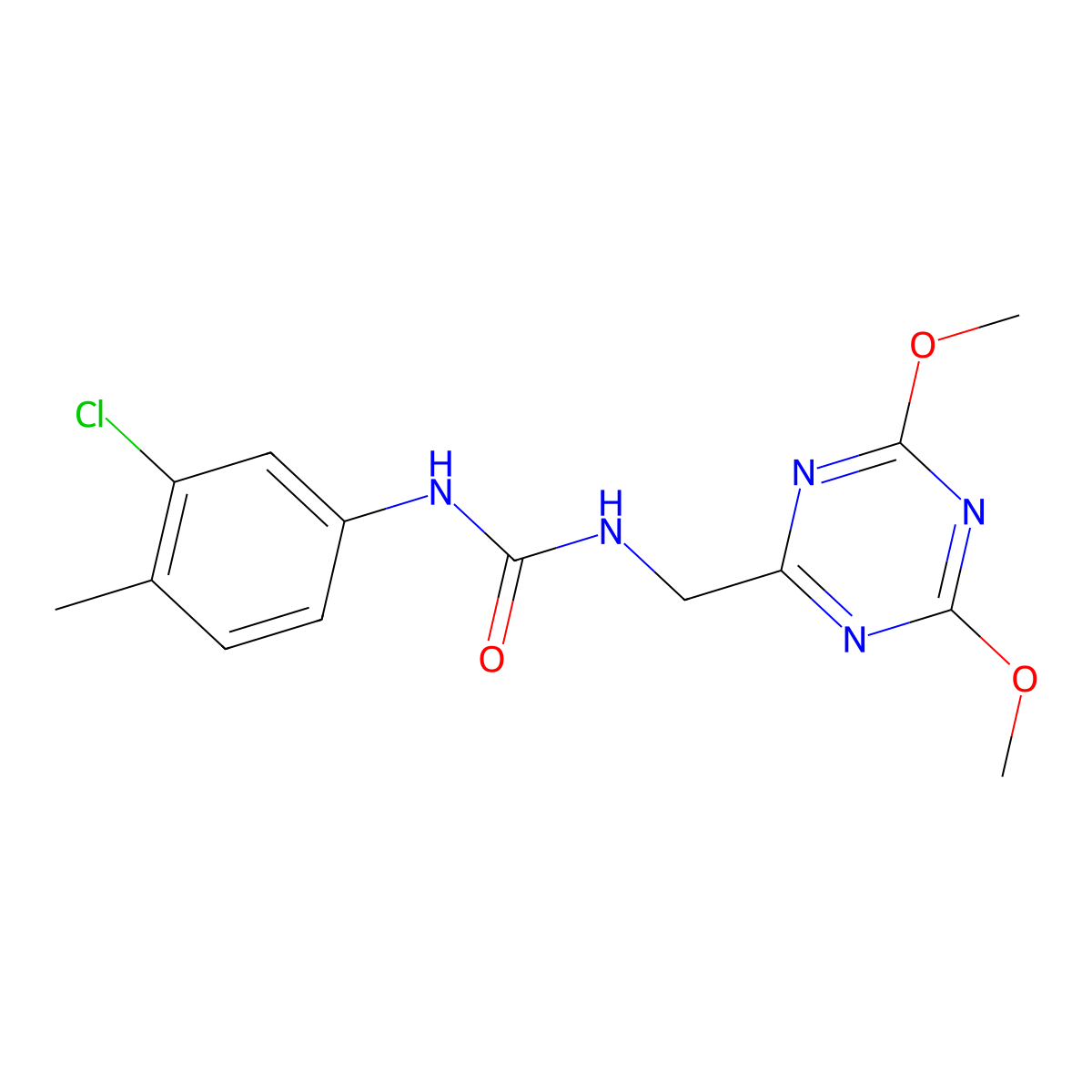 1-(3-Chloro-4-methylphenyl)-3-[(4,6-dimethoxy-1,3,5-triazin-2-yl)methyl]urea molecular structure, CAS 2034538-57-1