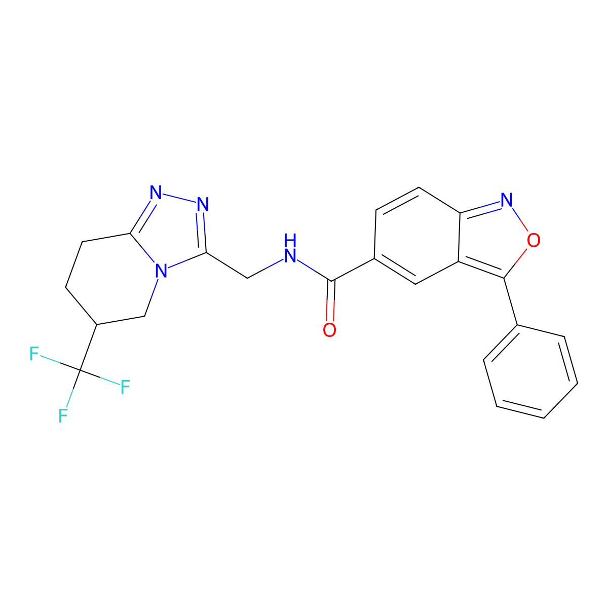 3-phenyl-N-((6-(trifluoromethyl)-5,6,7,8-tetrahydro-[1,2,4]triazolo[4,3-a]pyridin-3-yl)methyl)benzo[c]isoxazole-5-carboxamide molecular structure, CAS 2034538-60-6
