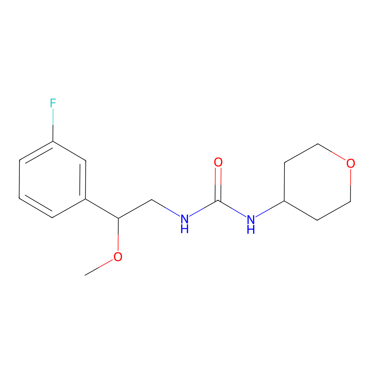 1-(2-(3-fluorophenyl)-2-methoxyethyl)-3-(tetrahydro-2H-pyran-4-yl)urea molecular structure, CAS 2034538-62-8