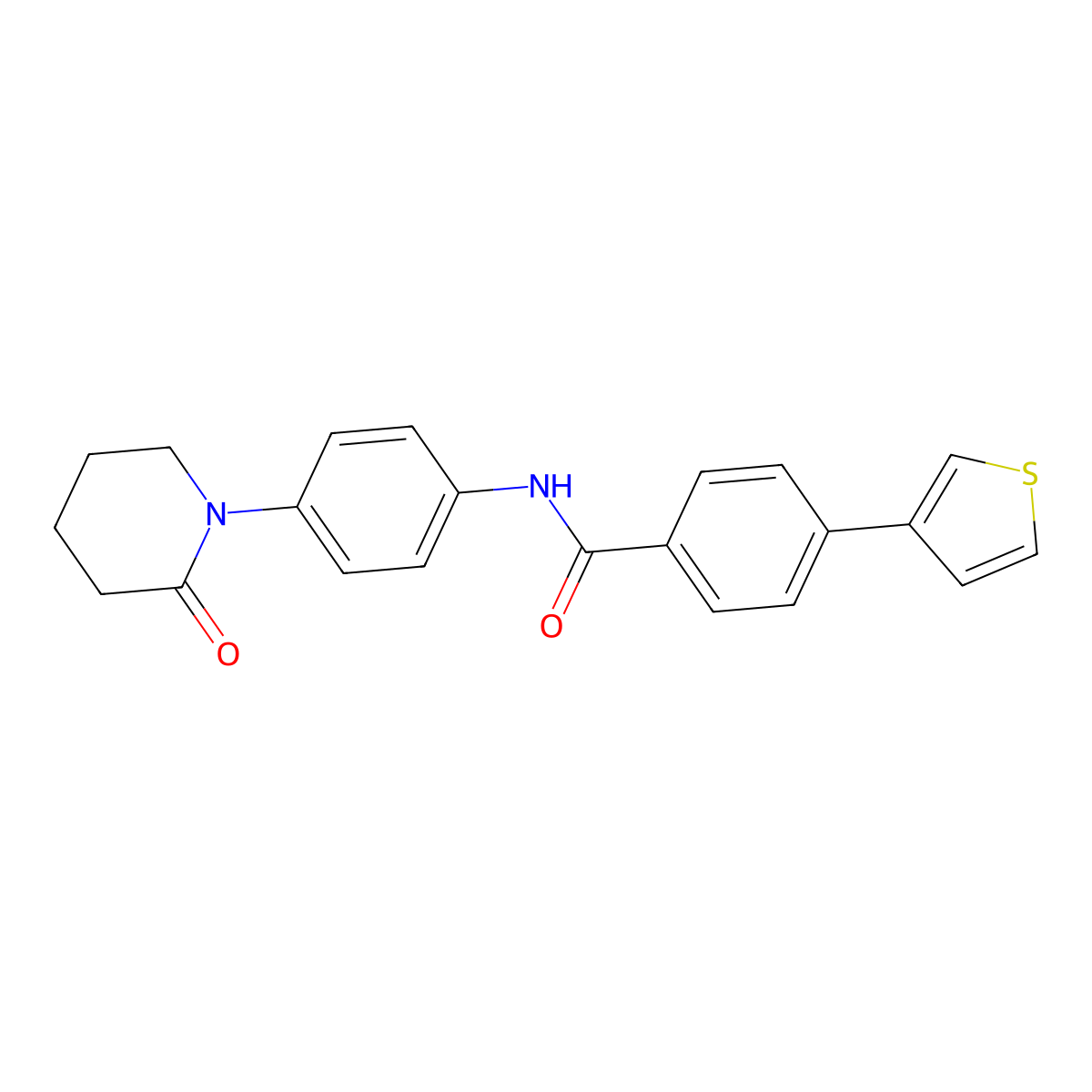 N-[4-(2-oxopiperidin-1-yl)phenyl]-4-(thiophen-3-yl)benzamide molecular structure, CAS 2034538-63-9