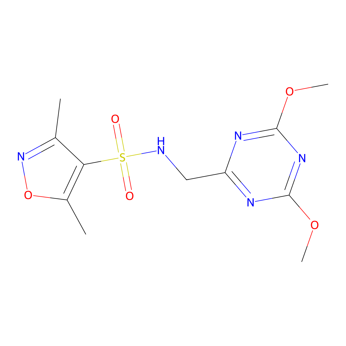 N-((4,6-dimethoxy-1,3,5-triazin-2-yl)methyl)-3,5-dimethylisoxazole-4-sulfonamide molecular structure, CAS 2034538-68-4