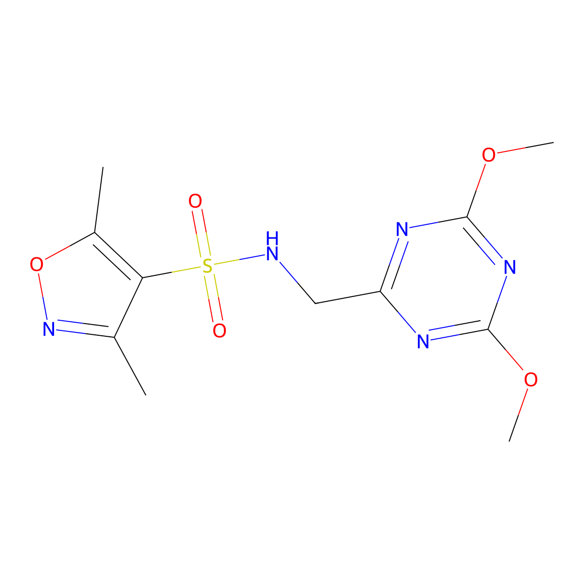 N-((4,6-dimethoxy-1,3,5-triazin-2-yl)methyl)-3,5-dimethylisoxazole-4-sulfonamide molecular structure, CAS 2034538-68-4