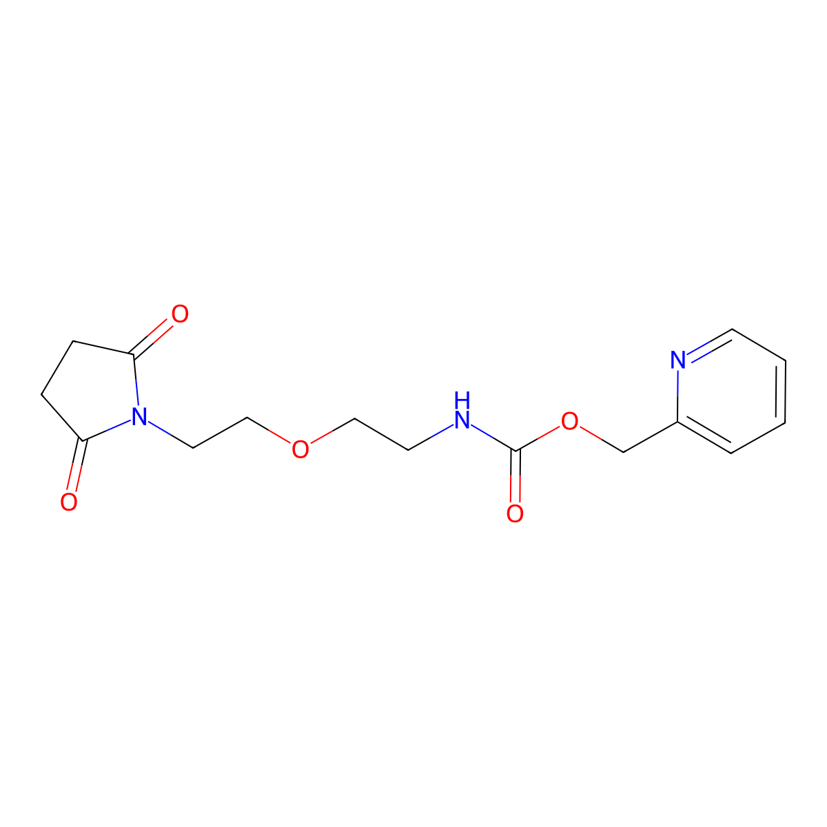 (pyridin-2-yl)methyl N-{2-[2-(2,5-dioxopyrrolidin-1-yl)ethoxy]ethyl}carbamate molecular structure, CAS 2034538-73-1
