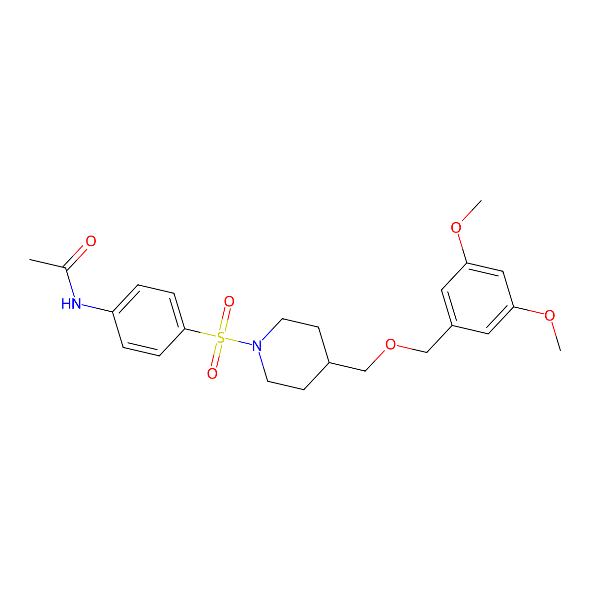 N-(4-((4-(((3,5-dimethoxybenzyl)oxy)methyl)piperidin-1-yl)sulfonyl)phenyl)acetamide molecular structure, CAS 2034538-99-1