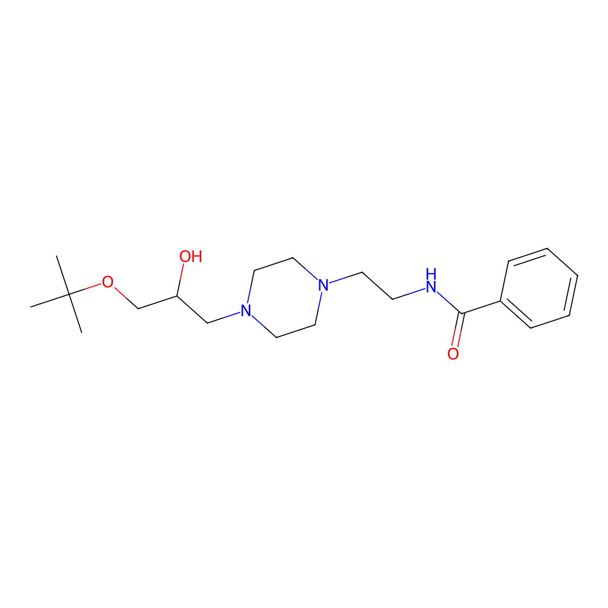 N-(2-(4-(3-(tert-butoxy)-2-hydroxypropyl)piperazin-1-yl)ethyl)benzamide molecular structure, CAS 2034539-04-1