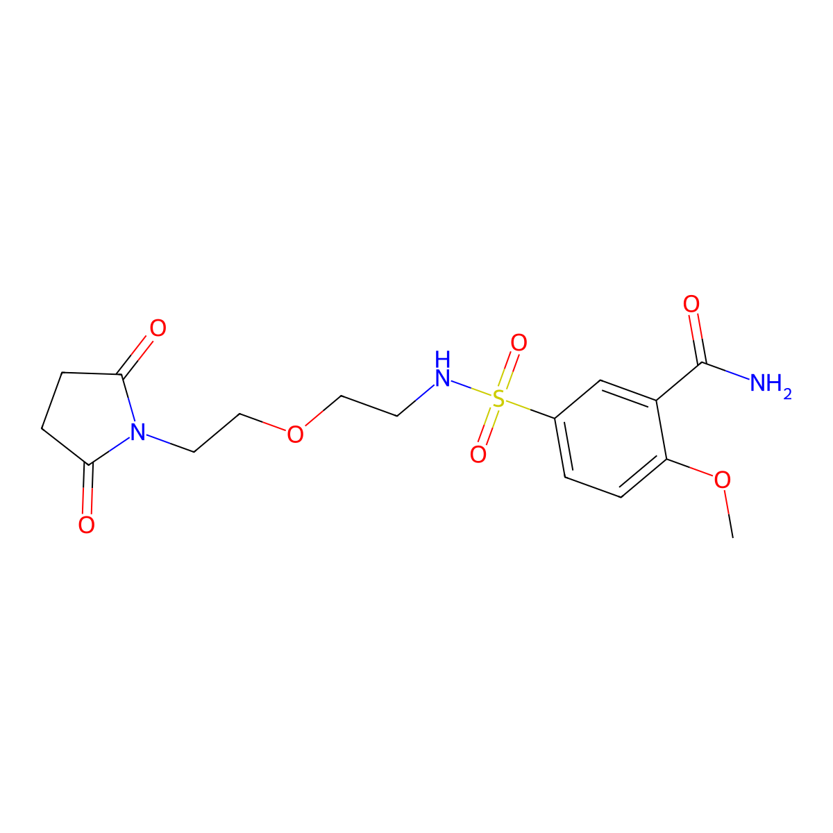 5-(N-(2-(2-(2,5-dioxopyrrolidin-1-yl)ethoxy)ethyl)sulfamoyl)-2-methoxybenzamide molecular structure, CAS 2034539-06-3