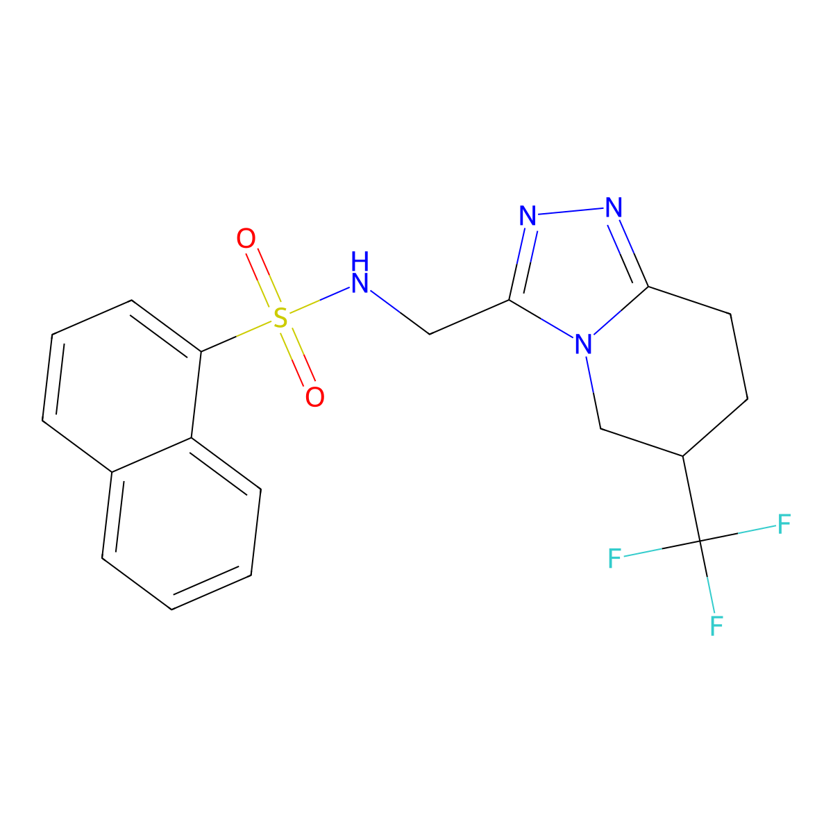 N-((6-(trifluoromethyl)-5,6,7,8-tetrahydro-[1,2,4]triazolo[4,3-a]pyridin-3-yl)methyl)naphthalene-1-sulfonamide molecular structure, CAS 2034539-16-5