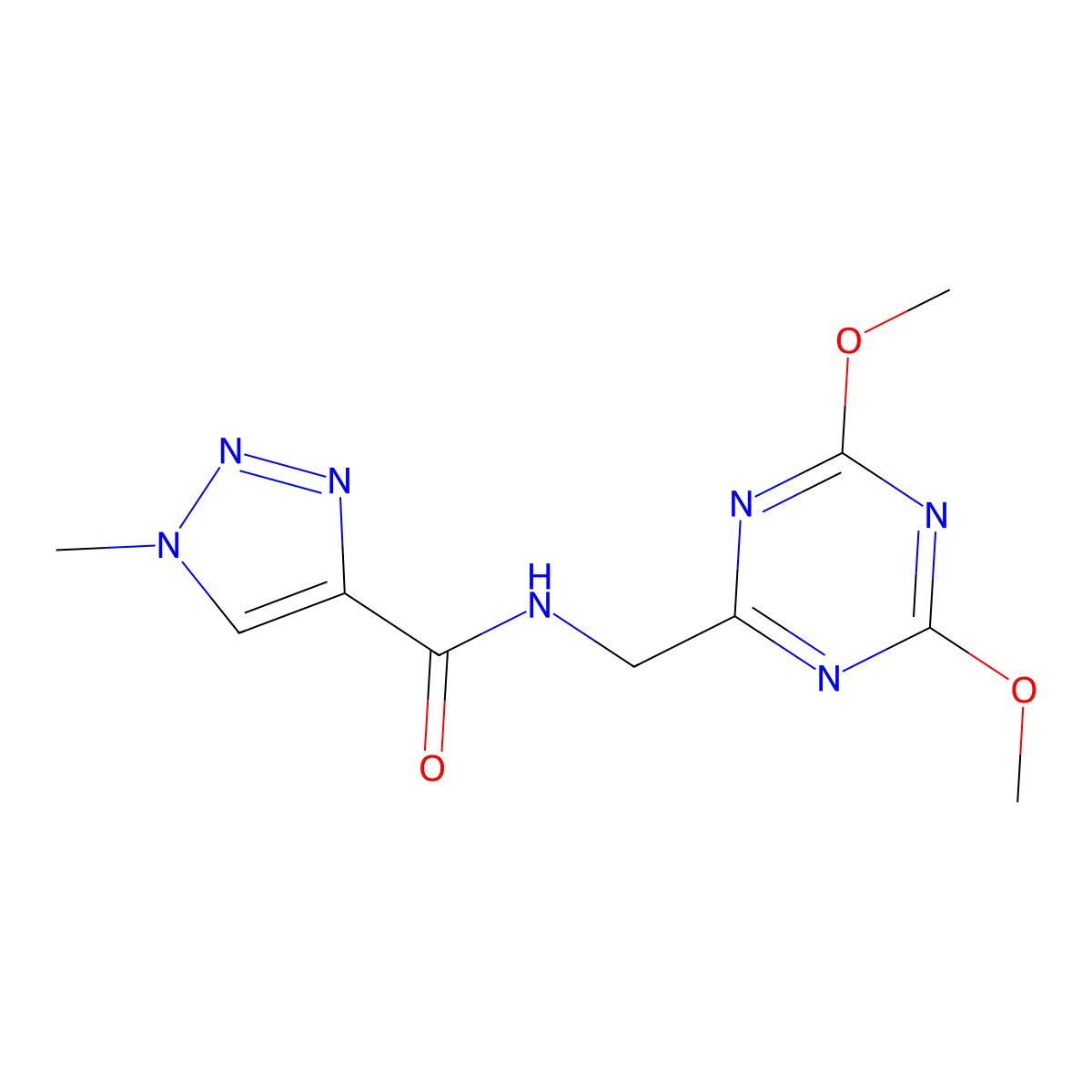 N-[(4,6-dimethoxy-1,3,5-triazin-2-yl)methyl]-1-methyl-1H-1,2,3-triazole-4-carboxamide molecular structure, CAS 2034539-27-8