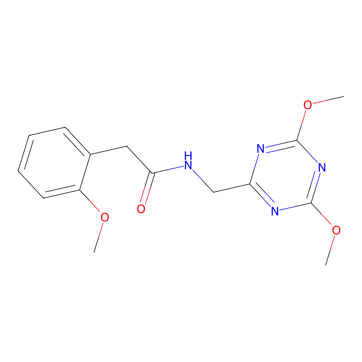 N-[(4,6-dimethoxy-1,3,5-triazin-2-yl)methyl]-2-(2-methoxyphenyl)acetamide molecular structure, CAS 2034539-31-4