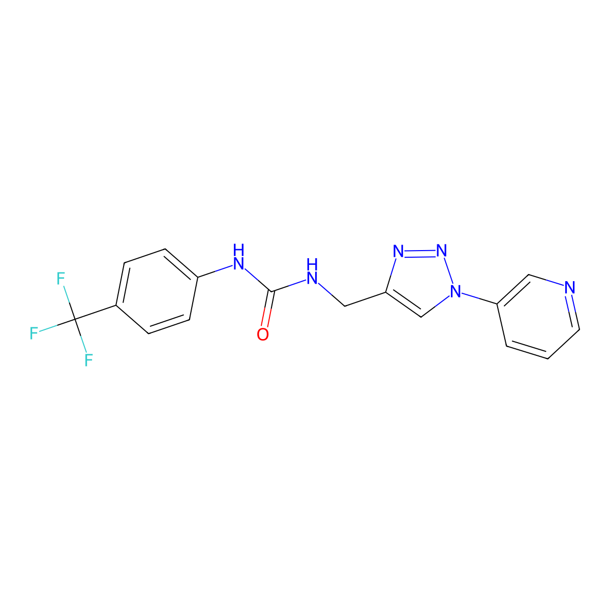 3-{[1-(pyridin-3-yl)-1H-1,2,3-triazol-4-yl]methyl}-1-[4-(trifluoromethyl)phenyl]urea molecular structure, CAS 2034539-38-1