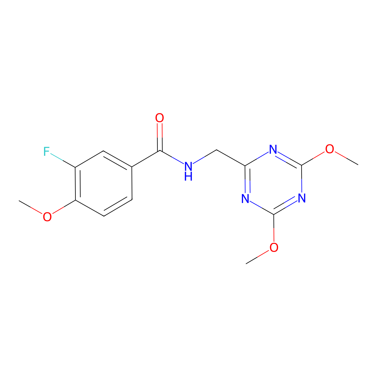 N-[(4,6-dimethoxy-1,3,5-triazin-2-yl)methyl]-3-fluoro-4-methoxybenzamide molecular structure, CAS 2034539-41-6