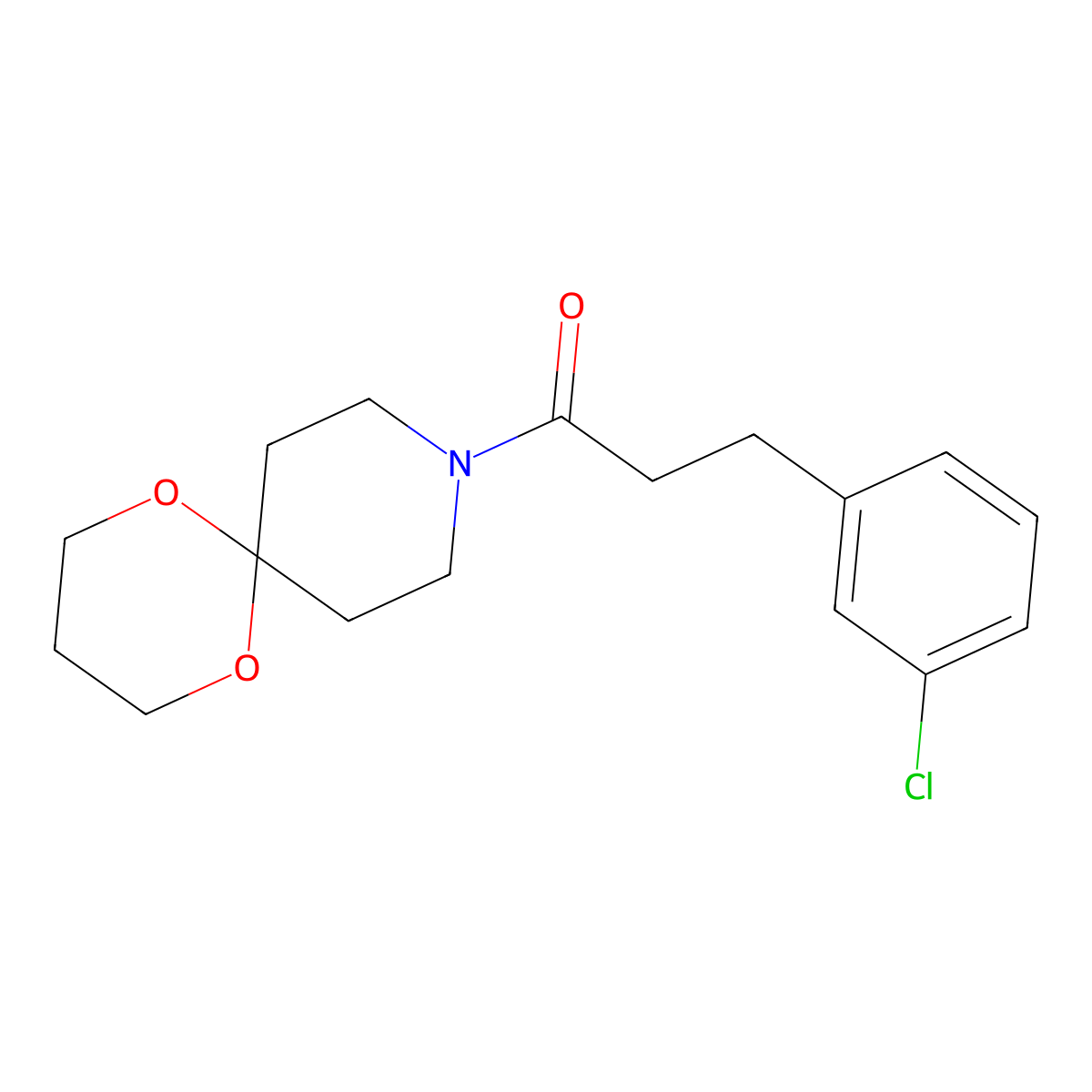 3-(3-Chlorophenyl)-1-(1,5-dioxa-9-azaspiro[5.5]undecan-9-yl)propan-1-one molecular structure, CAS 2034539-55-2