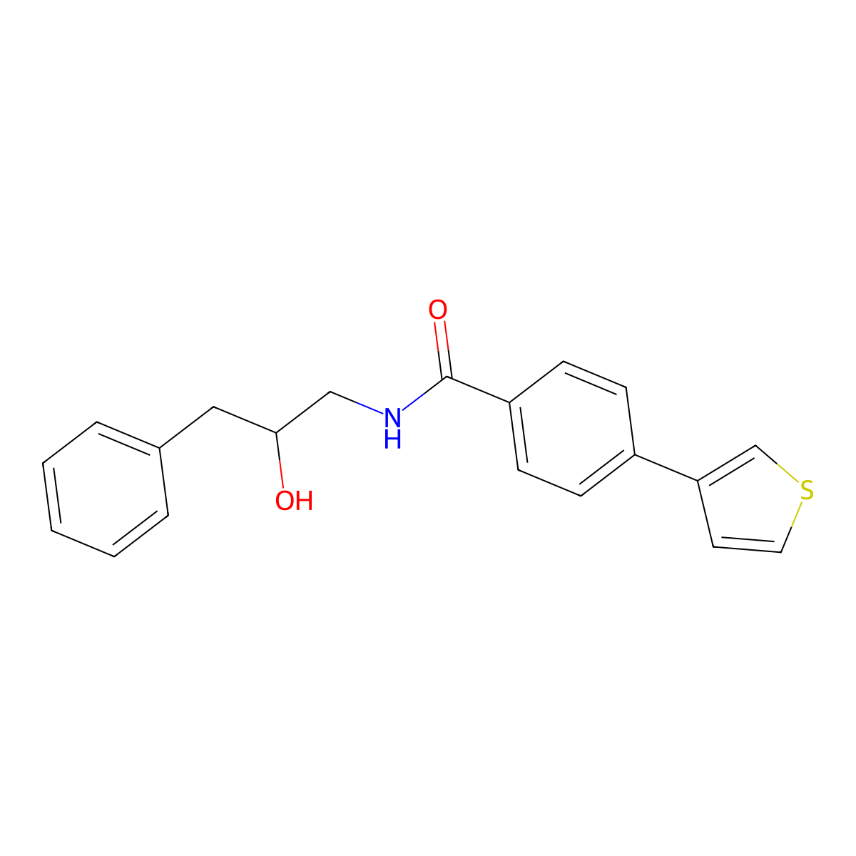 N-(2-hydroxy-3-phenylpropyl)-4-(thiophen-3-yl)benzamide molecular structure, CAS 2034539-70-1