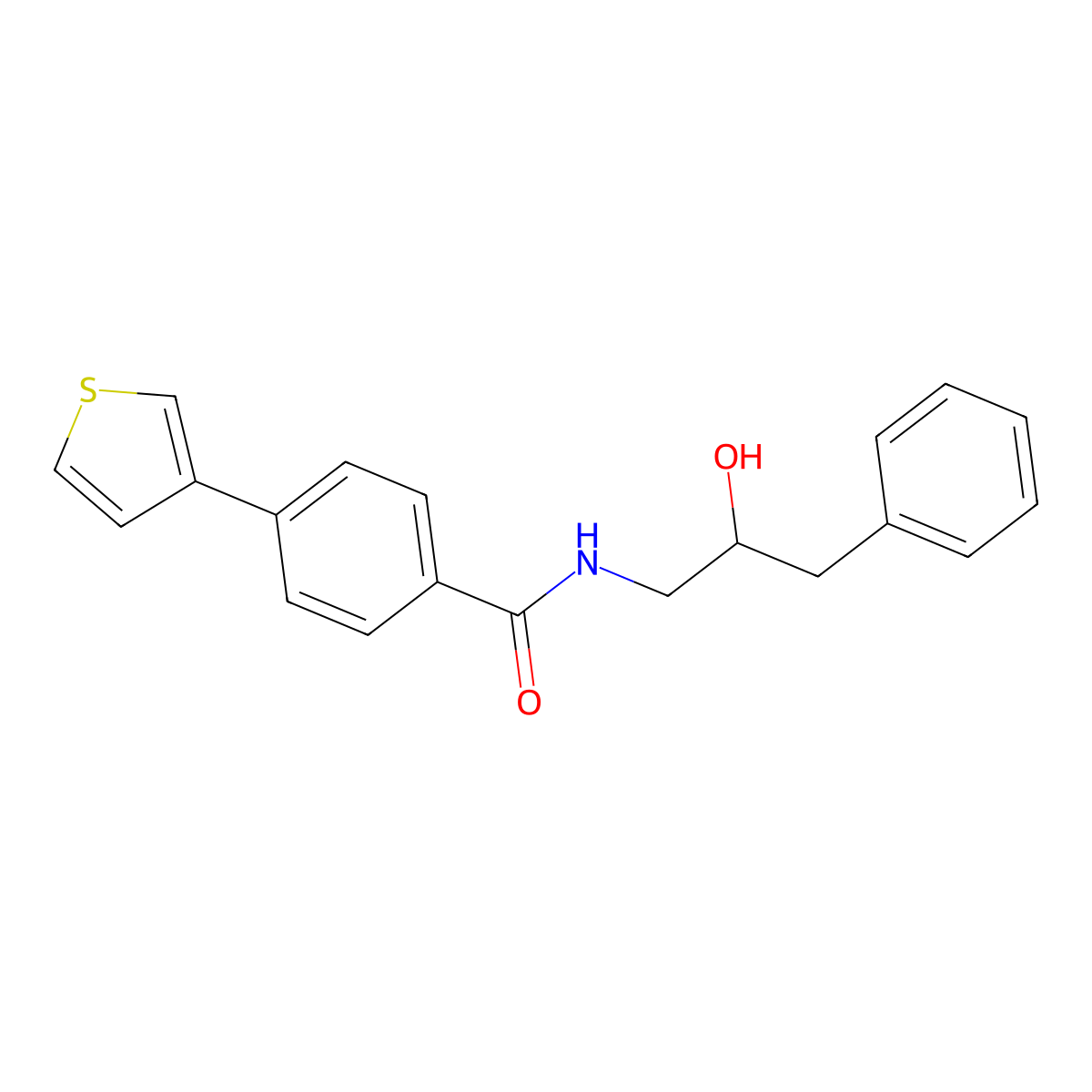 N-(2-hydroxy-3-phenylpropyl)-4-(thiophen-3-yl)benzamide molecular structure, CAS 2034539-70-1