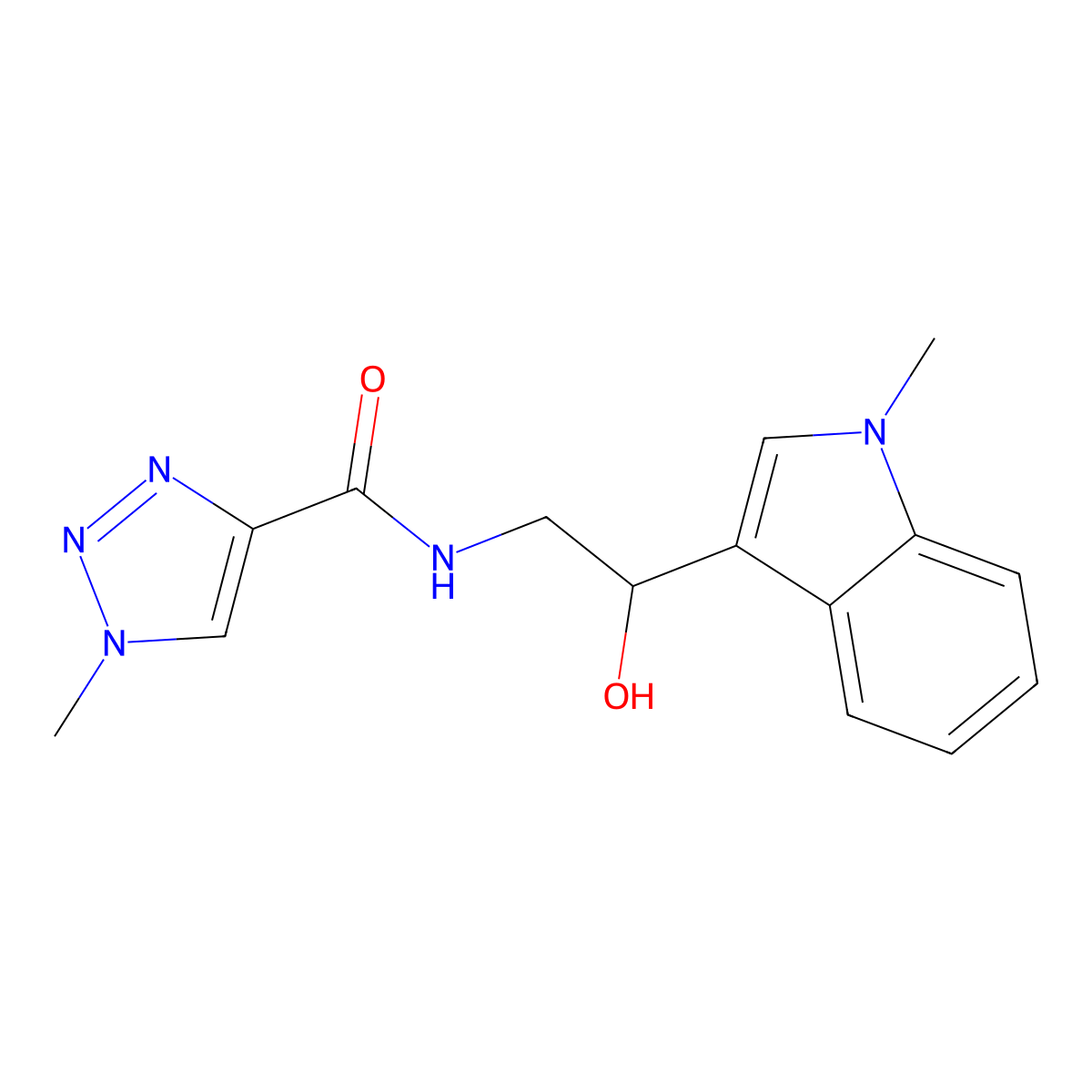 N-(2-hydroxy-2-(1-methyl-1H-indol-3-yl)ethyl)-1-methyl-1H-1,2,3-triazole-4-carboxamide molecular structure, CAS 2034539-74-5