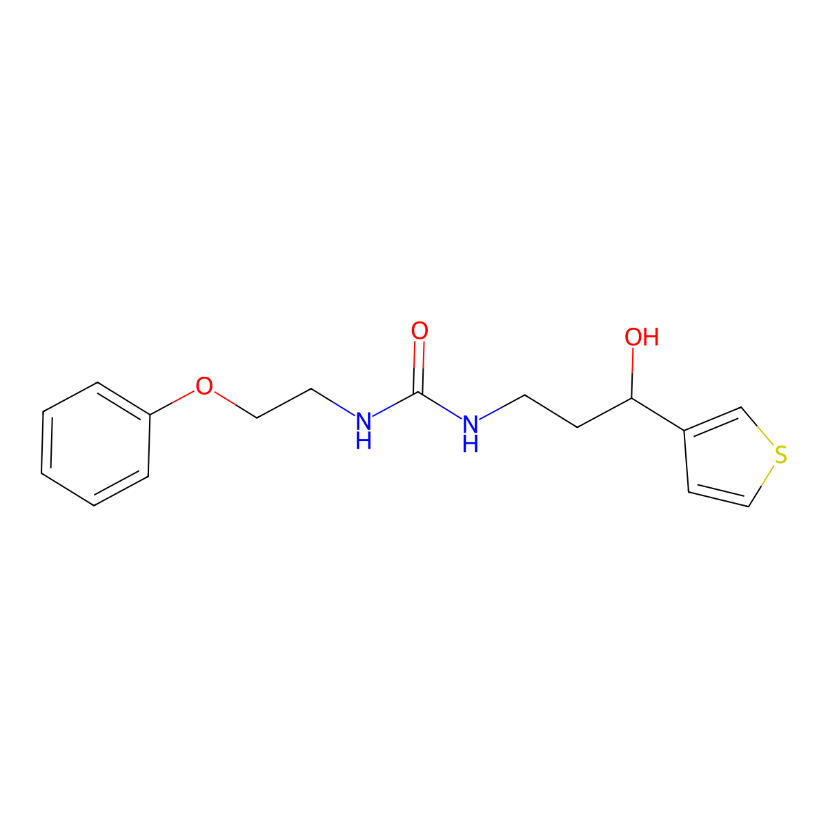 1-(3-Hydroxy-3-(thiophen-3-yl)propyl)-3-(2-phenoxyethyl)urea molecular structure, CAS 2034539-75-6