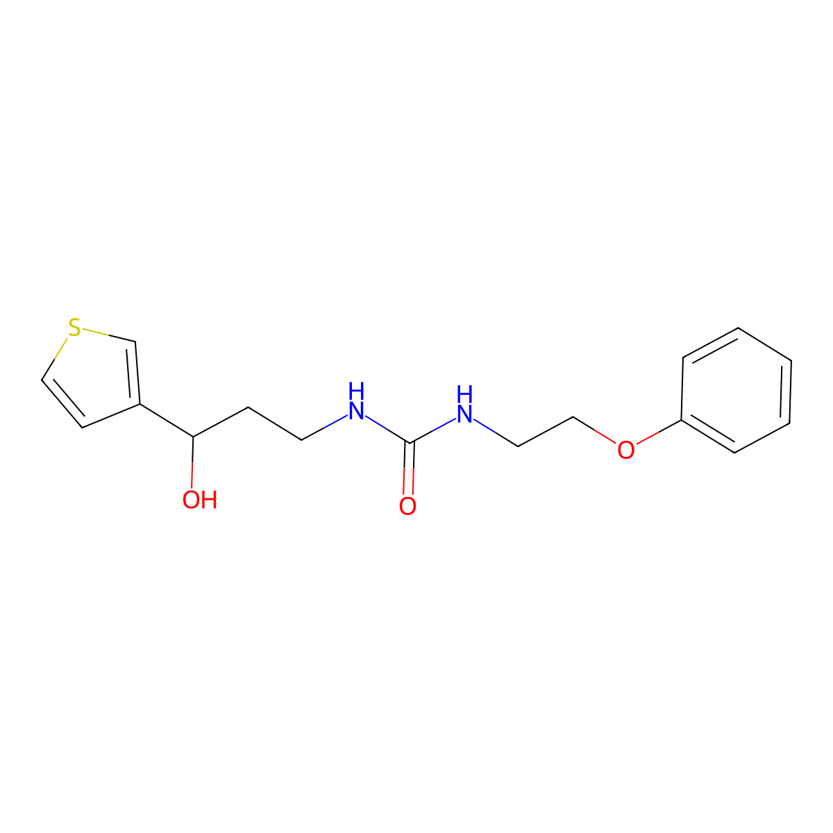 1-(3-Hydroxy-3-(thiophen-3-yl)propyl)-3-(2-phenoxyethyl)urea molecular structure, CAS 2034539-75-6