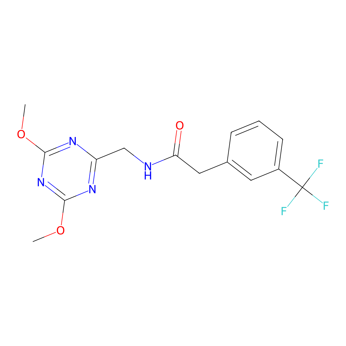 N-[(4,6-dimethoxy-1,3,5-triazin-2-yl)methyl]-2-[3-(trifluoromethyl)phenyl]acetamide molecular structure, CAS 2034539-79-0