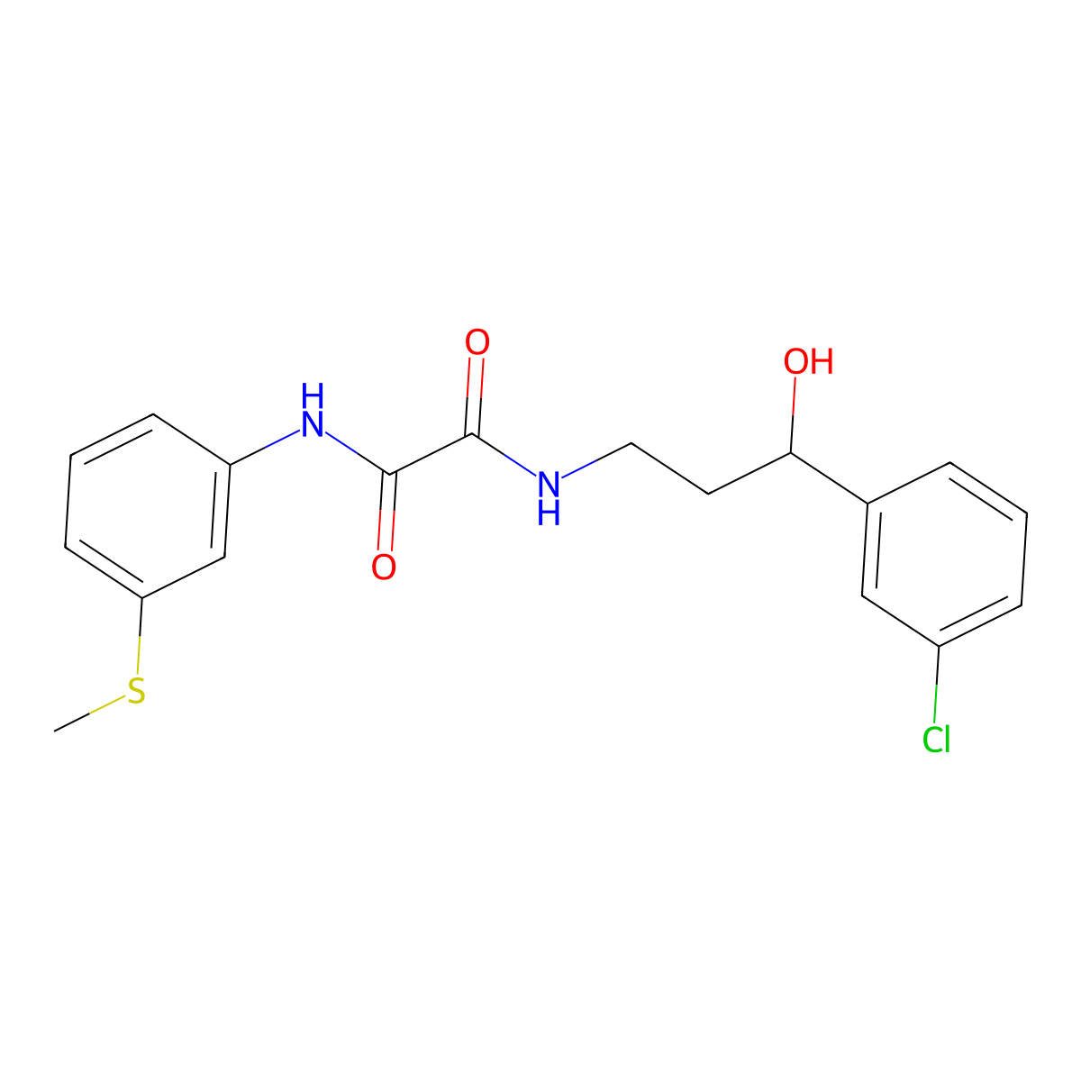 N1-(3-(3-chlorophenyl)-3-hydroxypropyl)-N2-(3-(methylthio)phenyl)oxalamide molecular structure, CAS 2034539-83-6