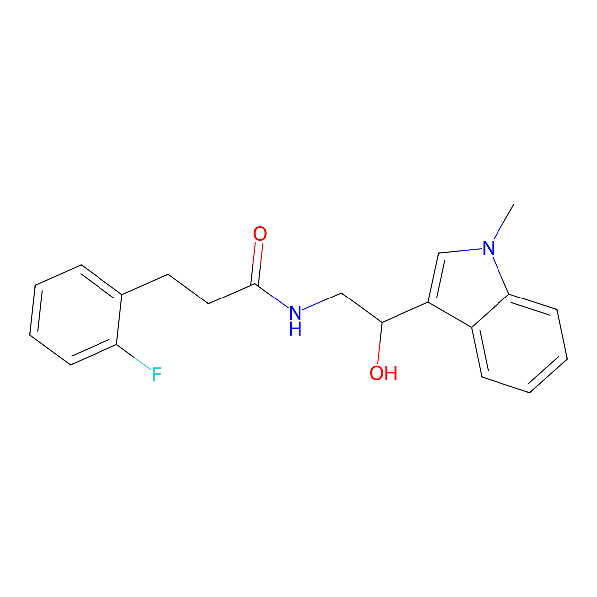 3-(2-fluorophenyl)-N-(2-hydroxy-2-(1-methyl-1H-indol-3-yl)ethyl)propanamide molecular structure, CAS 2034539-88-1