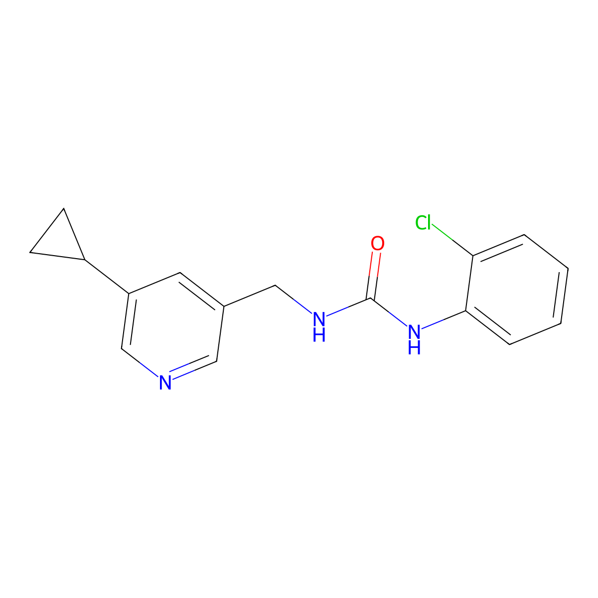 1-(2-Chlorophenyl)-3-[(5-cyclopropylpyridin-3-yl)methyl]urea molecular structure, CAS 2034539-90-5