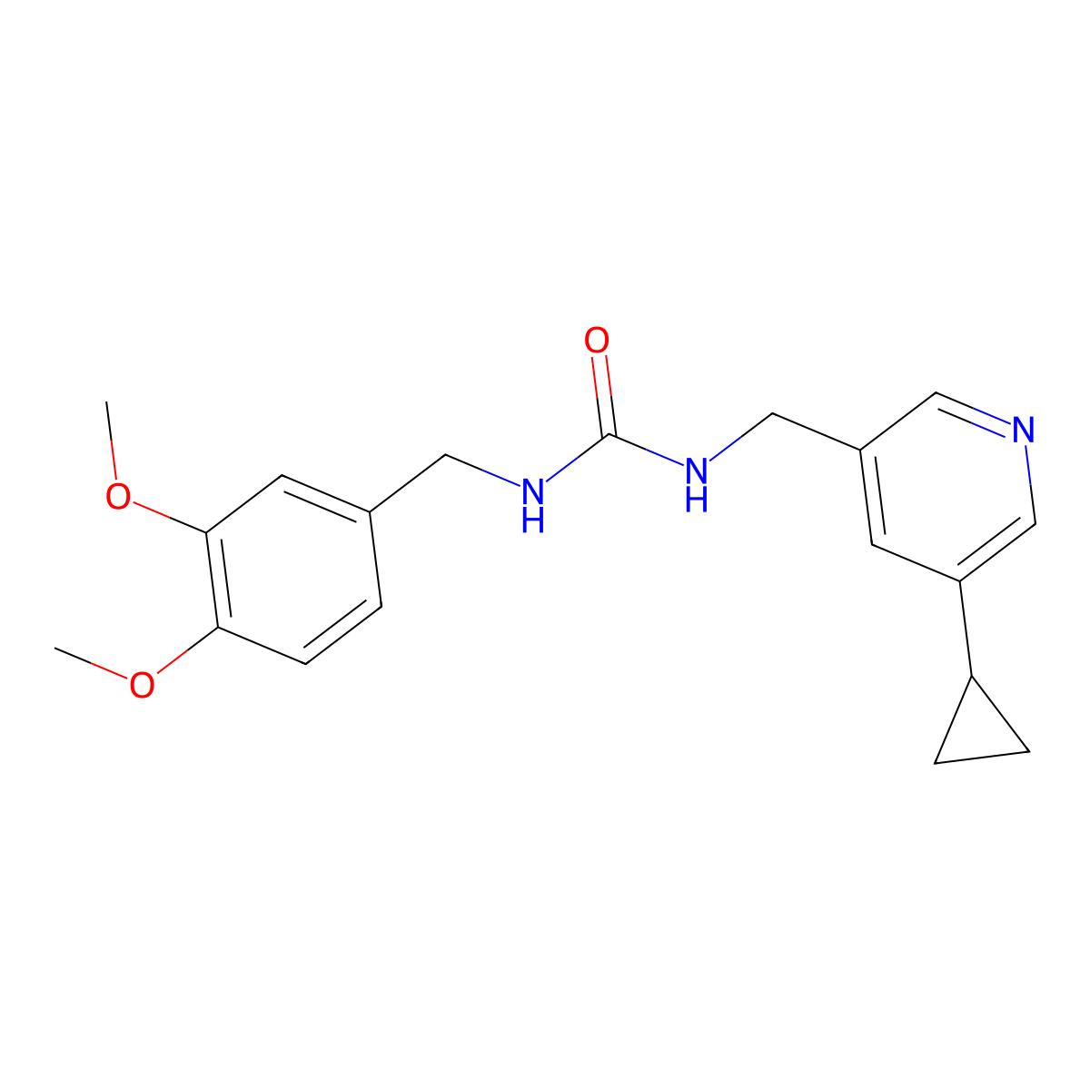 1-((5-Cyclopropylpyridin-3-yl)methyl)-3-(3,4-dimethoxybenzyl)urea molecular structure, CAS 2034539-94-9