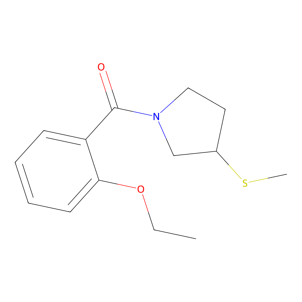 (2-Ethoxyphenyl)(3-(methylthio)pyrrolidin-1-yl)methanone molecular structure, CAS 2034539-97-2