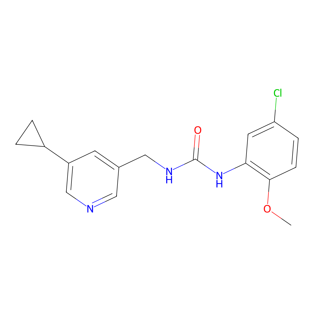 1-(5-Chloro-2-methoxyphenyl)-3-((5-cyclopropylpyridin-3-yl)methyl)urea molecular structure, CAS 2034540-01-5
