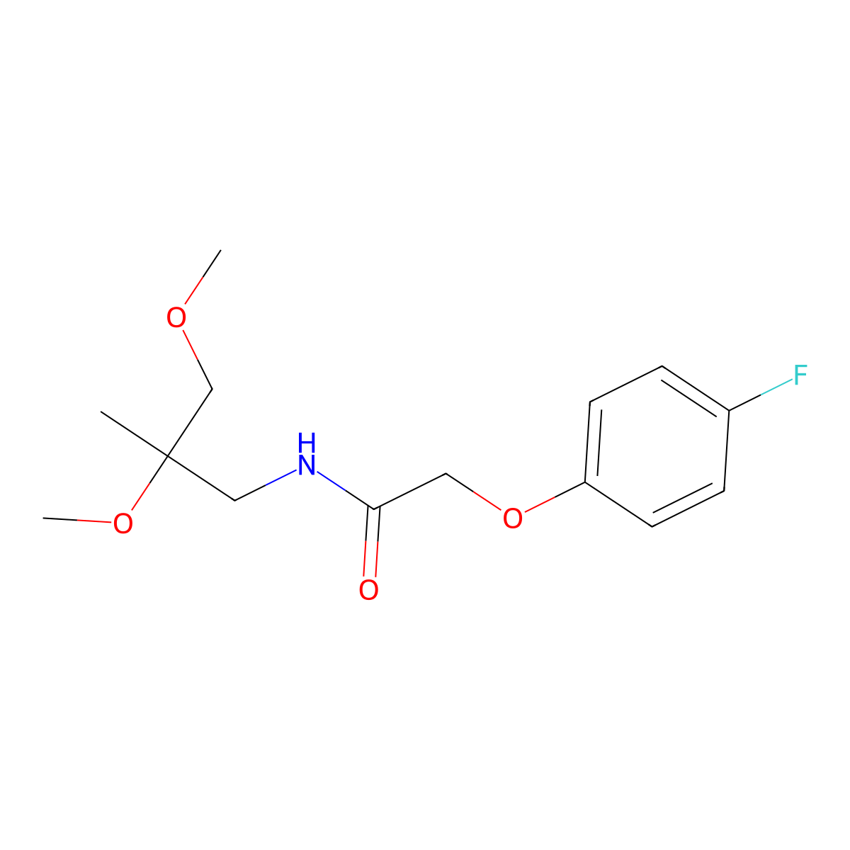 N-(2,3-dimethoxy-2-methylpropyl)-2-(4-fluorophenoxy)acetamide molecular structure, CAS 2034540-06-0