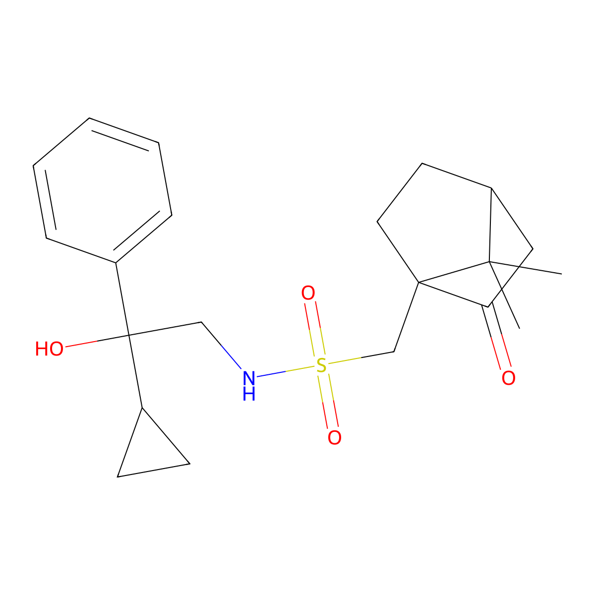 N-(2-cyclopropyl-2-hydroxy-2-phenylethyl)-1-(7,7-dimethyl-2-oxobicyclo[2.2.1]heptan-1-yl)methanesulfonamide molecular structure, CAS 2034540-24-2