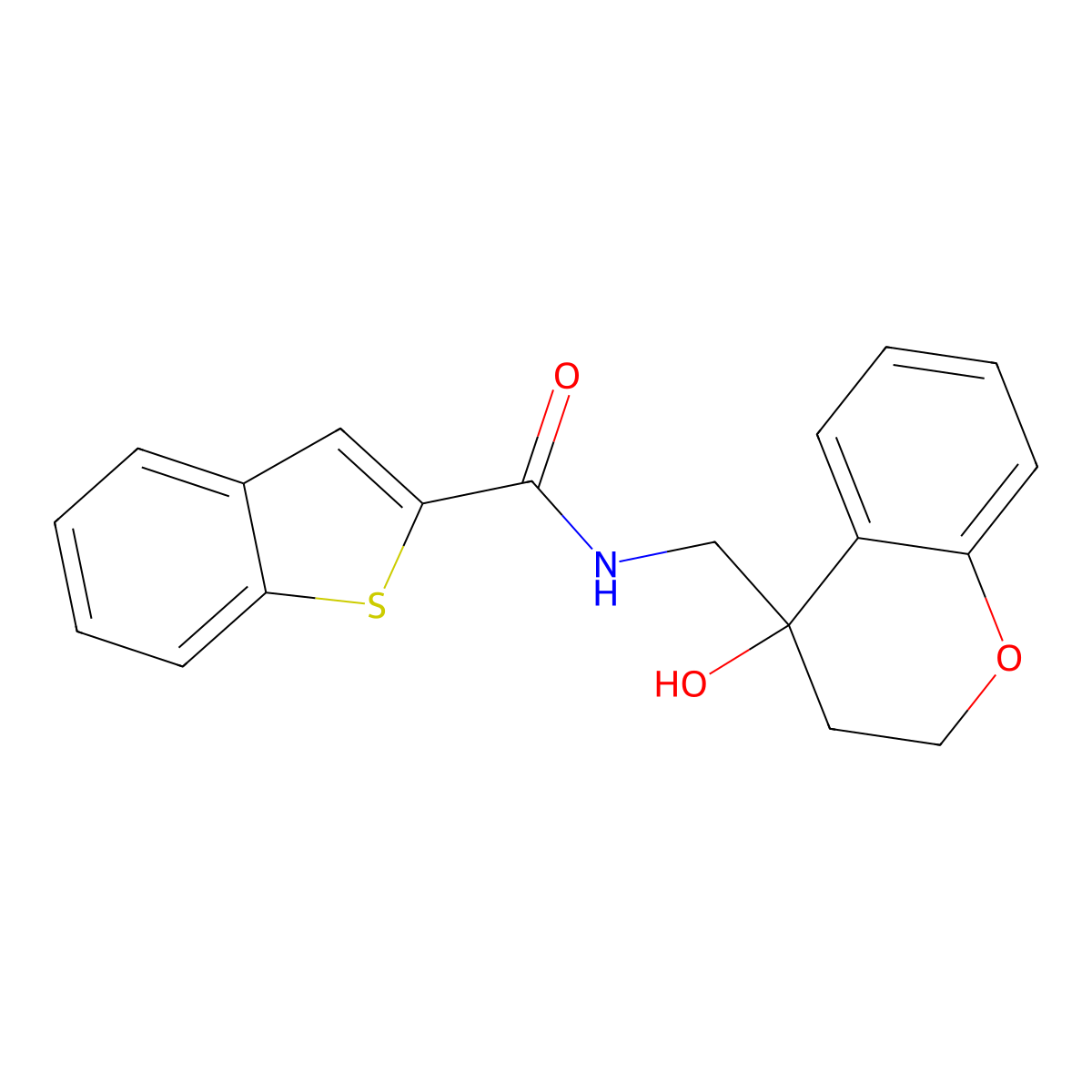 N-((4-hydroxychroman-4-yl)methyl)benzo[b]thiophene-2-carboxamide molecular structure, CAS 2034540-27-5