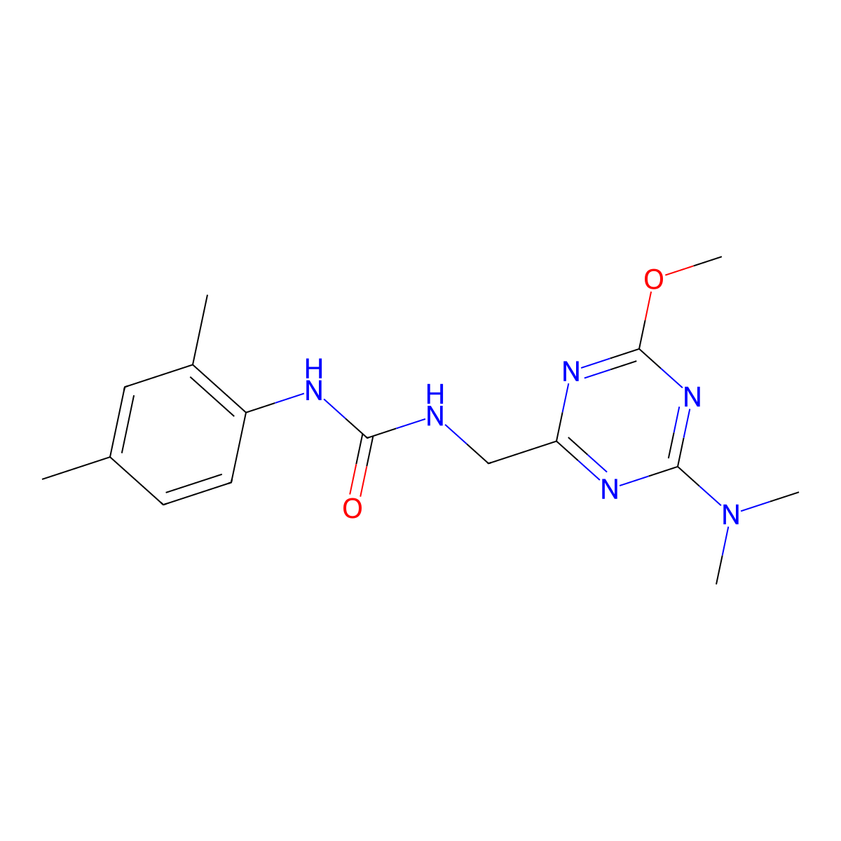 1-((4-(Dimethylamino)-6-methoxy-1,3,5-triazin-2-yl)methyl)-3-(2,4-dimethylphenyl)urea molecular structure, CAS 2034540-28-6