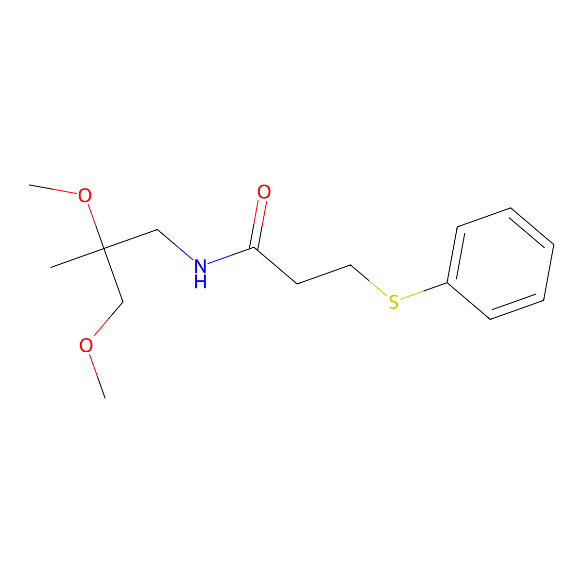 N-(2,3-dimethoxy-2-methylpropyl)-3-(phenylthio)propanamide molecular structure, CAS 2034540-32-2