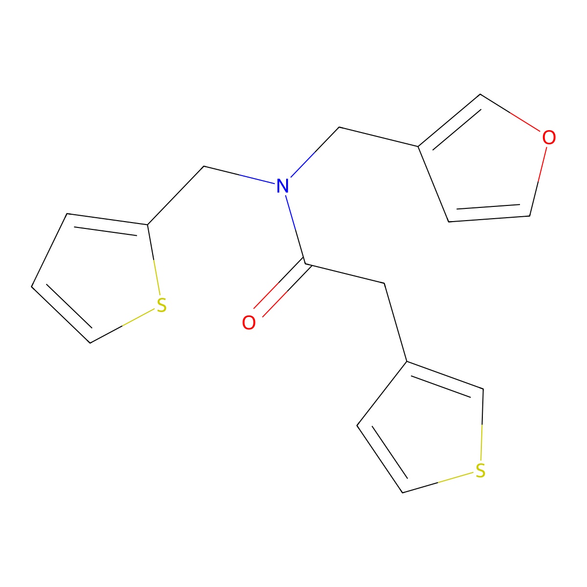 N-(furan-3-ylmethyl)-N-(thiophen-2-ylmethyl)-2-(thiophen-3-yl)acetamide molecular structure, CAS 2034540-35-5