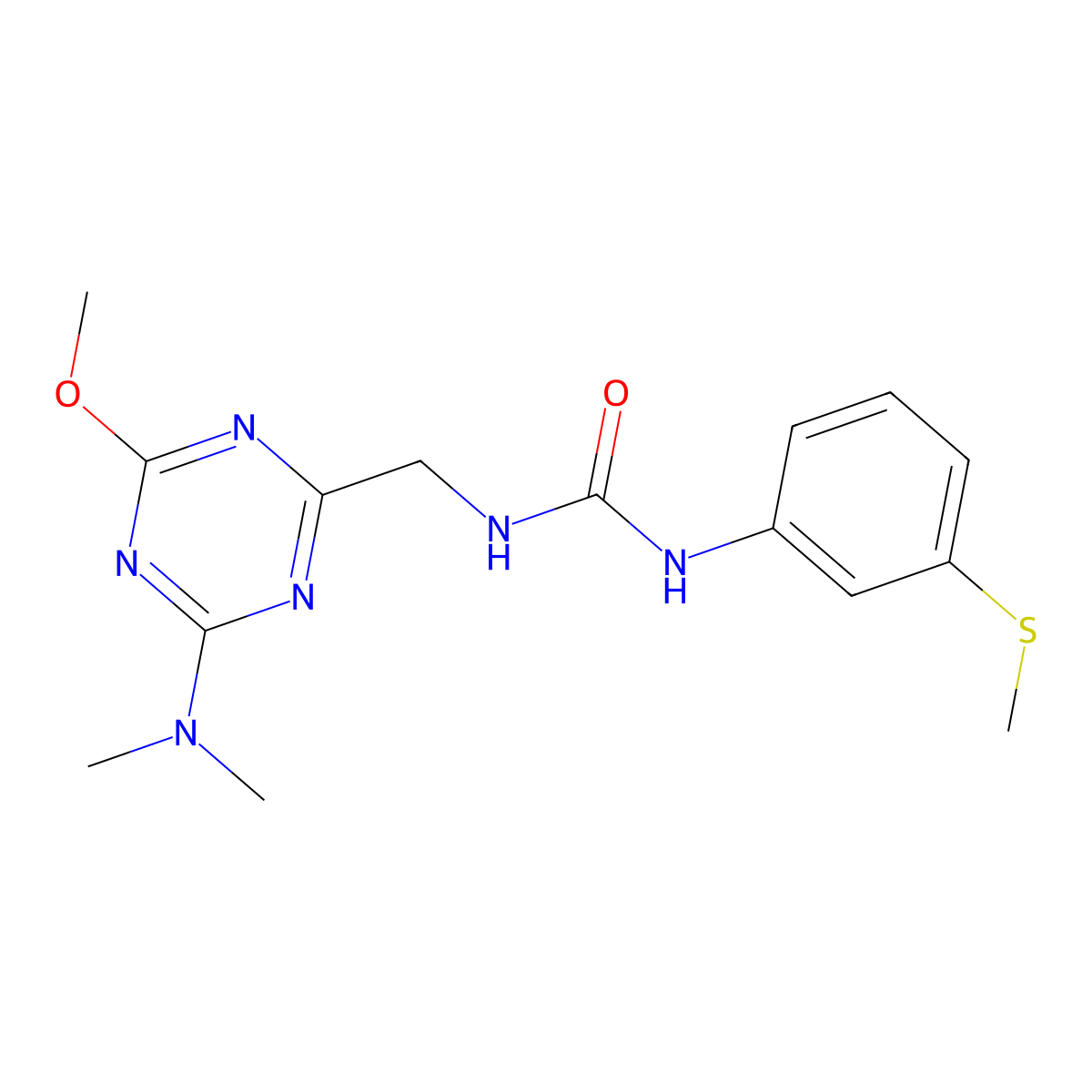 1-((4-(Dimethylamino)-6-methoxy-1,3,5-triazin-2-yl)methyl)-3-(3-(methylthio)phenyl)urea molecular structure, CAS 2034540-36-6