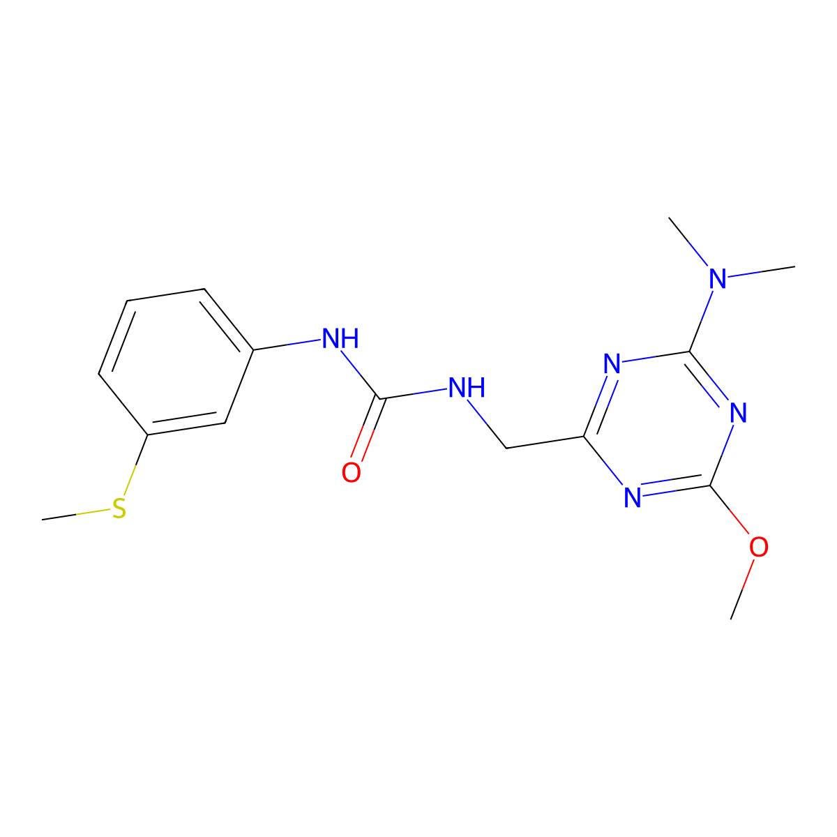 1-((4-(Dimethylamino)-6-methoxy-1,3,5-triazin-2-yl)methyl)-3-(3-(methylthio)phenyl)urea molecular structure, CAS 2034540-36-6