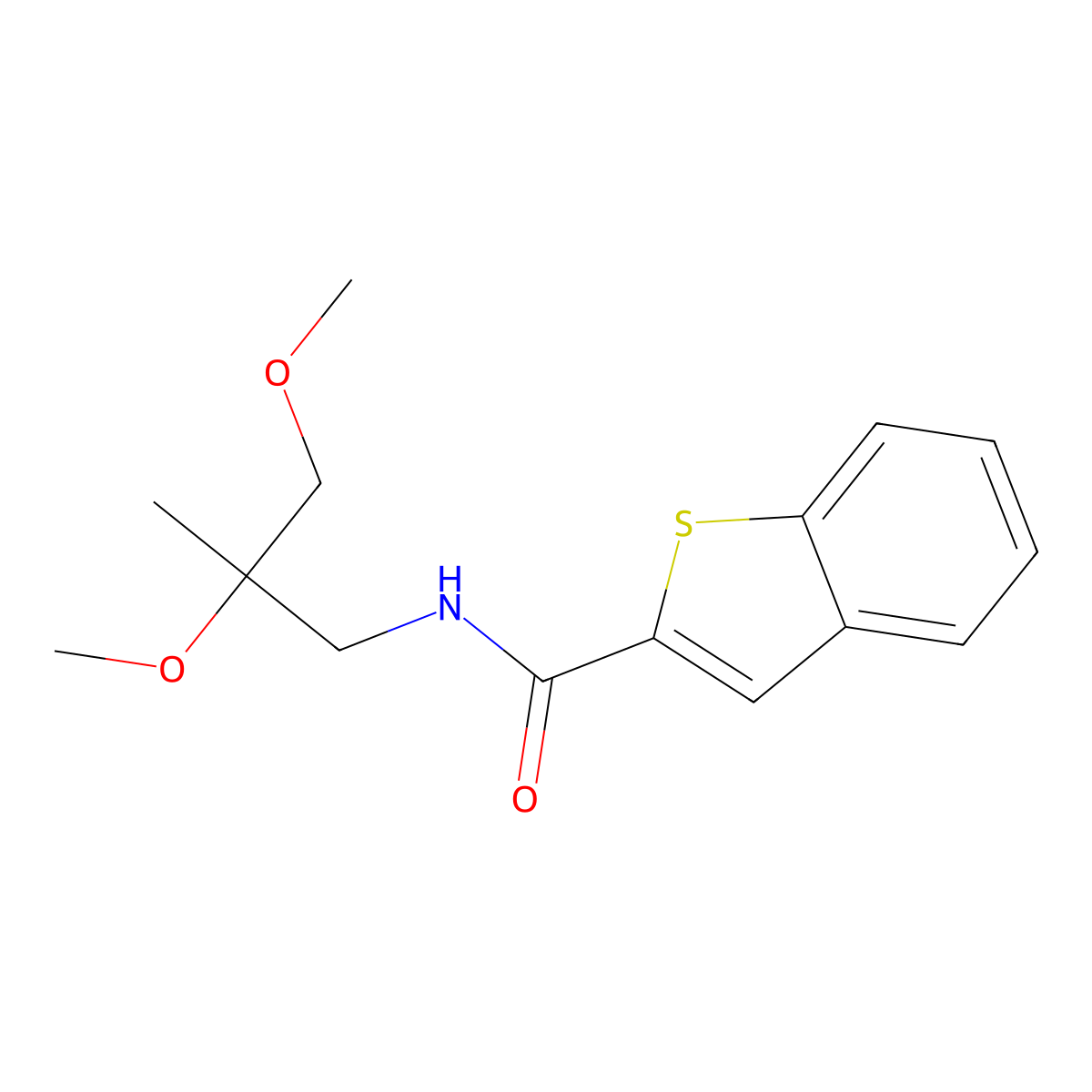 N-(2,3-dimethoxy-2-methylpropyl)benzo[b]thiophene-2-carboxamide molecular structure, CAS 2034540-48-0