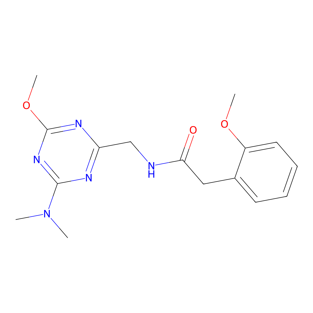 N-{[4-(dimethylamino)-6-methoxy-1,3,5-triazin-2-yl]methyl}-2-(2-methoxyphenyl)acetamide molecular structure, CAS 2034540-57-1