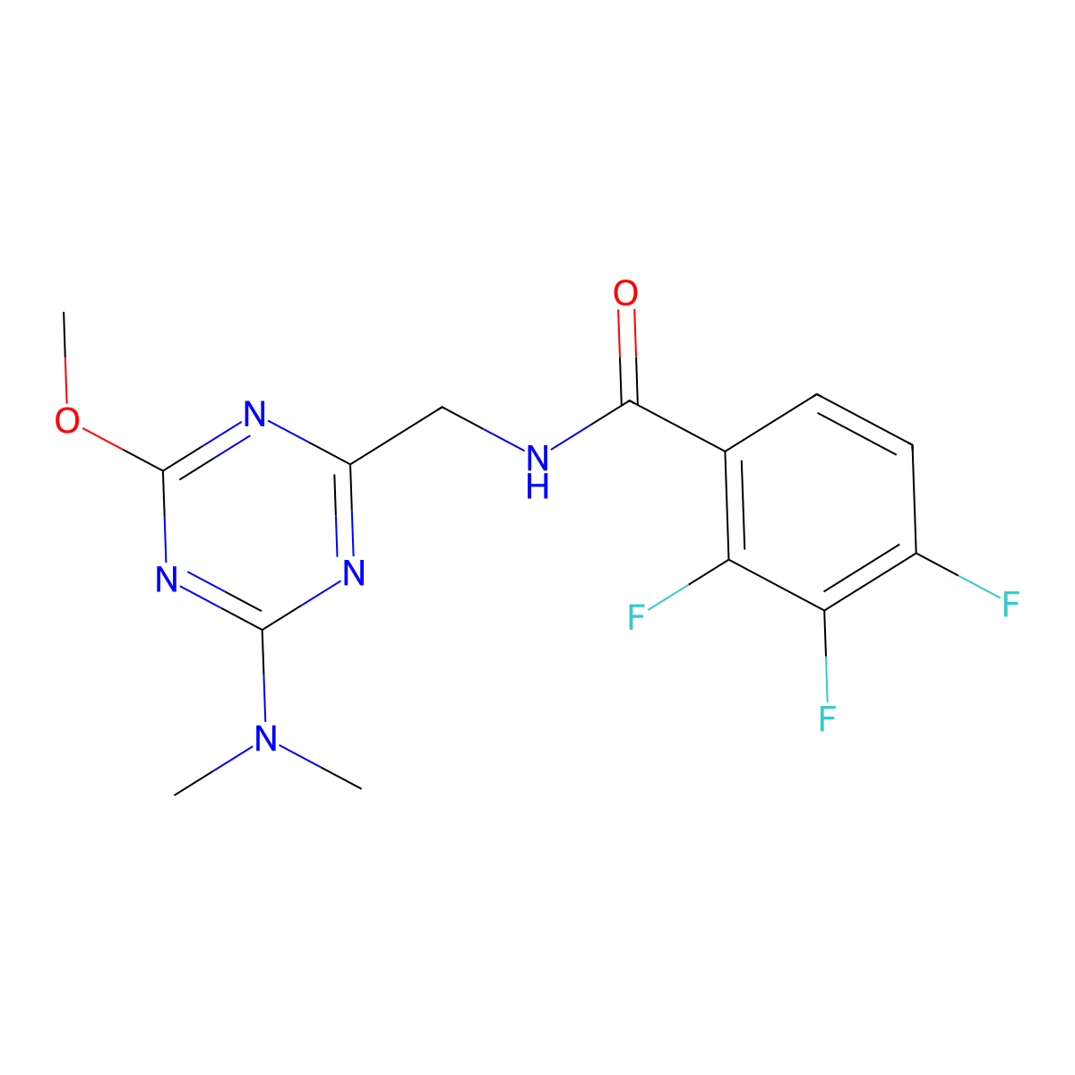 N-{[4-(dimethylamino)-6-methoxy-1,3,5-triazin-2-yl]methyl}-2,3,4-trifluorobenzamide molecular structure, CAS 2034540-60-6