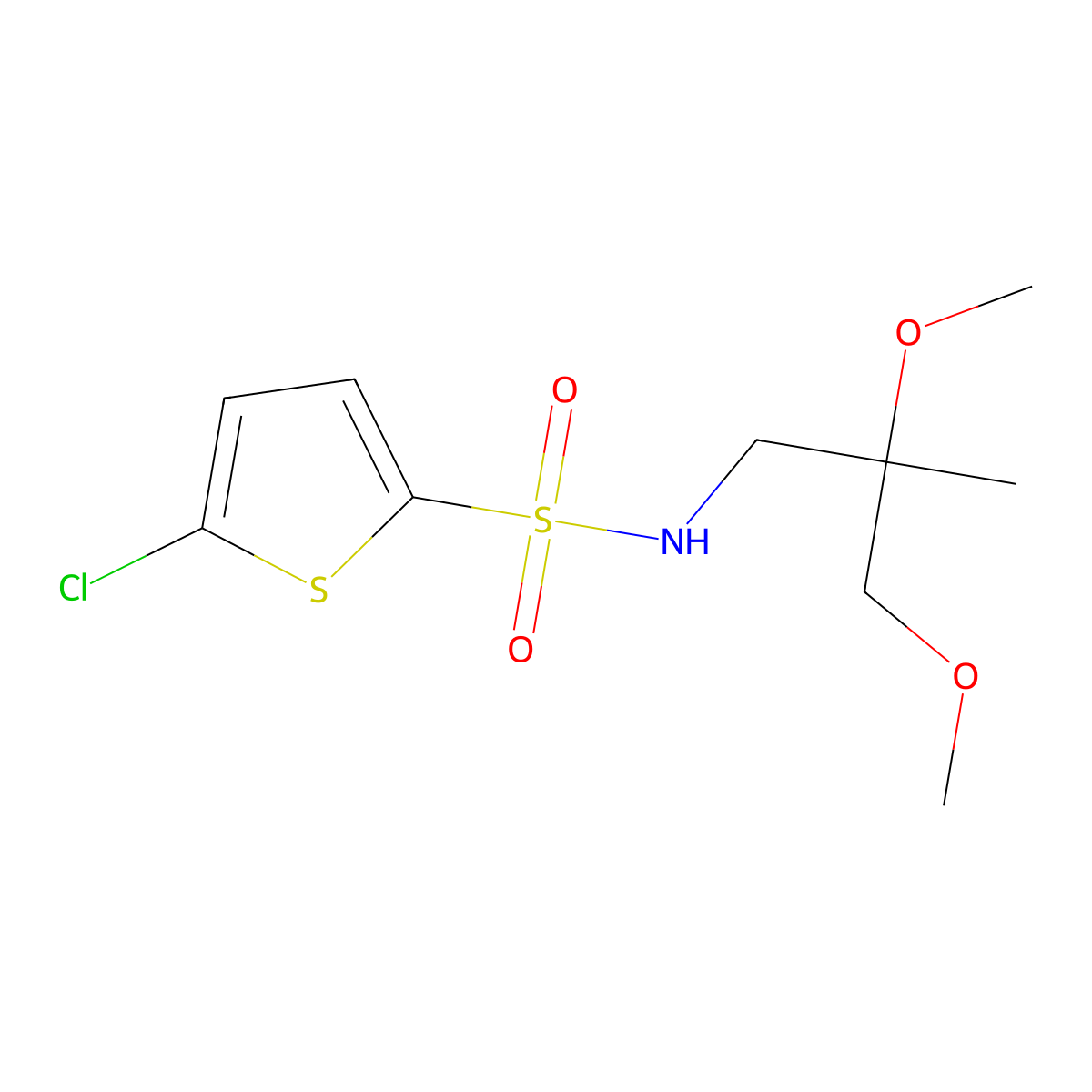 5-chloro-N-(2,3-dimethoxy-2-methylpropyl)thiophene-2-sulfonamide molecular structure, CAS 2034540-63-9
