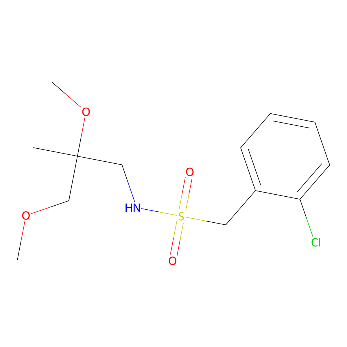 1-(2-chlorophenyl)-N-(2,3-dimethoxy-2-methylpropyl)methanesulfonamide molecular structure, CAS 2034540-65-1