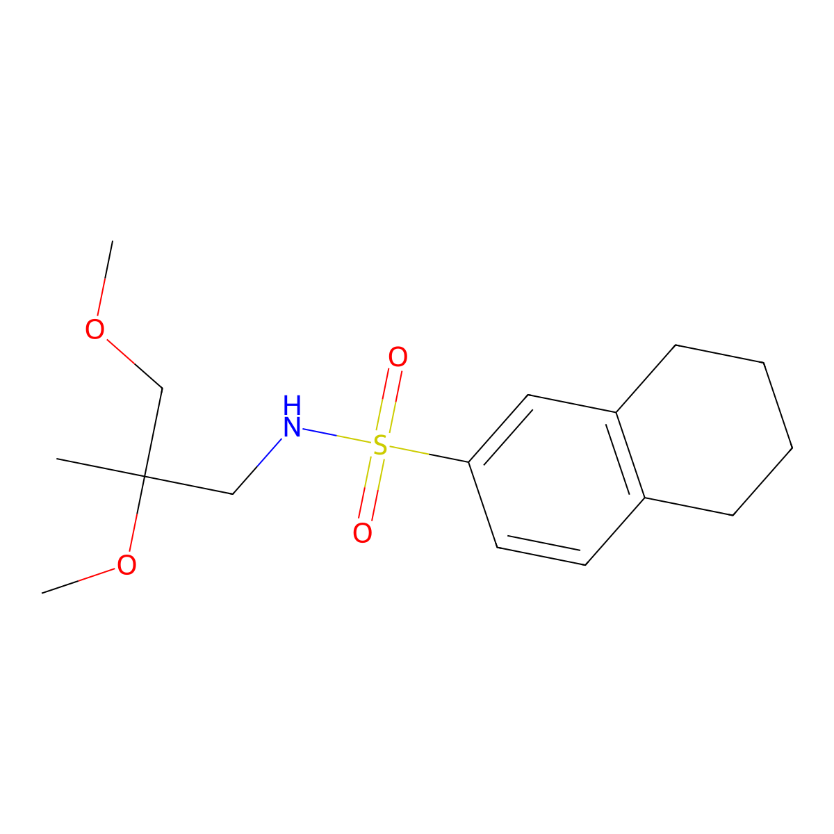 N-(2,3-dimethoxy-2-methylpropyl)-5,6,7,8-tetrahydronaphthalene-2-sulfonamide molecular structure, CAS 2034540-68-4