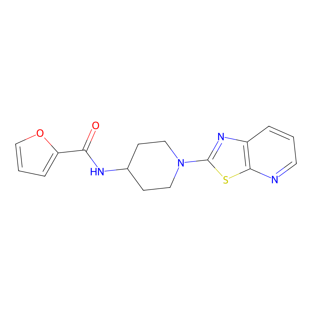 N-(1-(thiazolo[5,4-b]pyridin-2-yl)piperidin-4-yl)furan-2-carboxamide molecular structure, CAS 2034540-85-5
