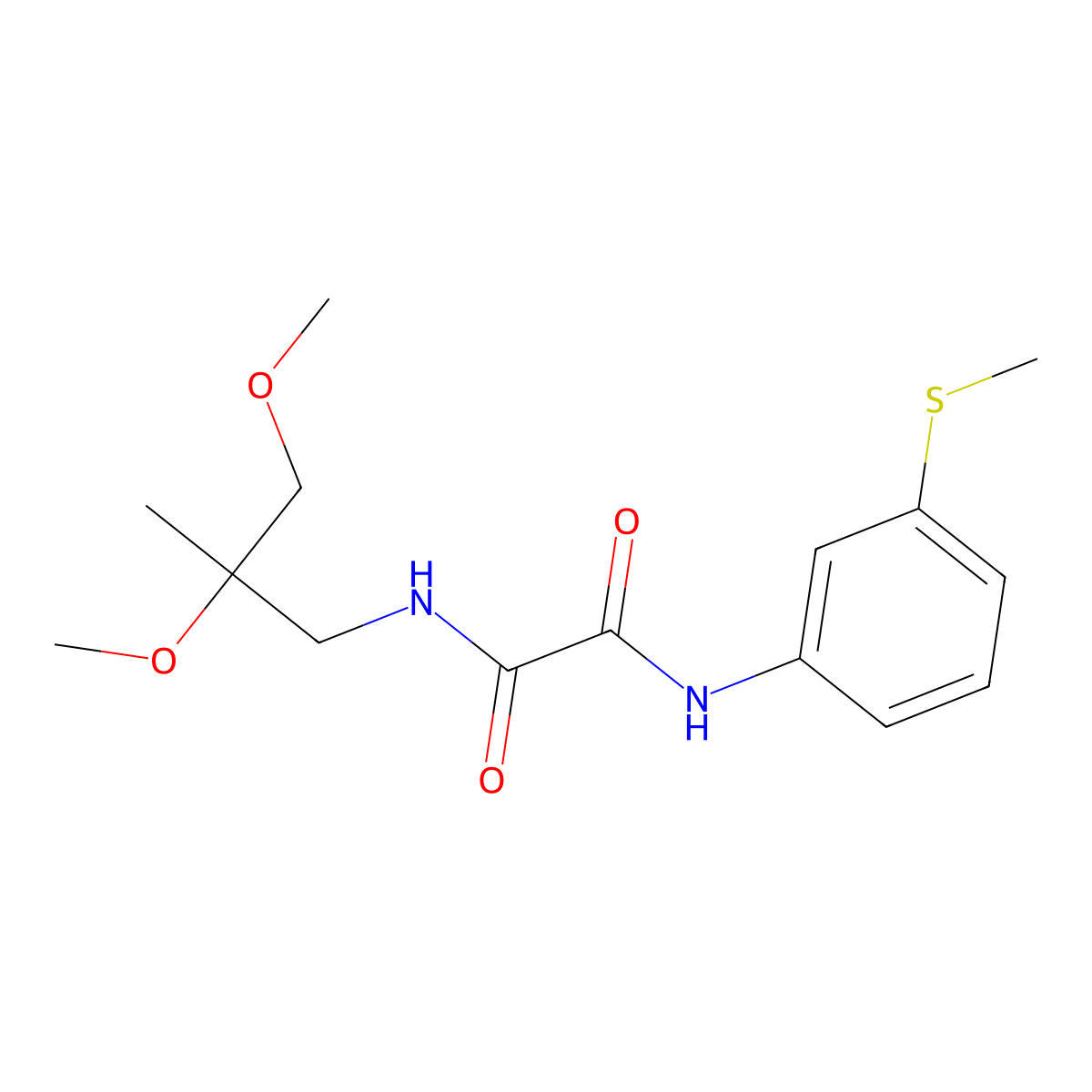 N1-(2,3-dimethoxy-2-methylpropyl)-N2-(3-(methylthio)phenyl)oxalamide molecular structure, CAS 2034540-96-8