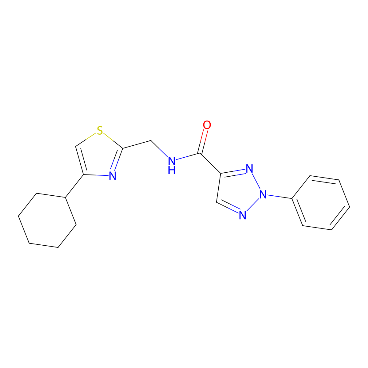 N-((4-cyclohexylthiazol-2-yl)methyl)-2-phenyl-2H-1,2,3-triazole-4-carboxamide molecular structure, CAS 2034540-97-9