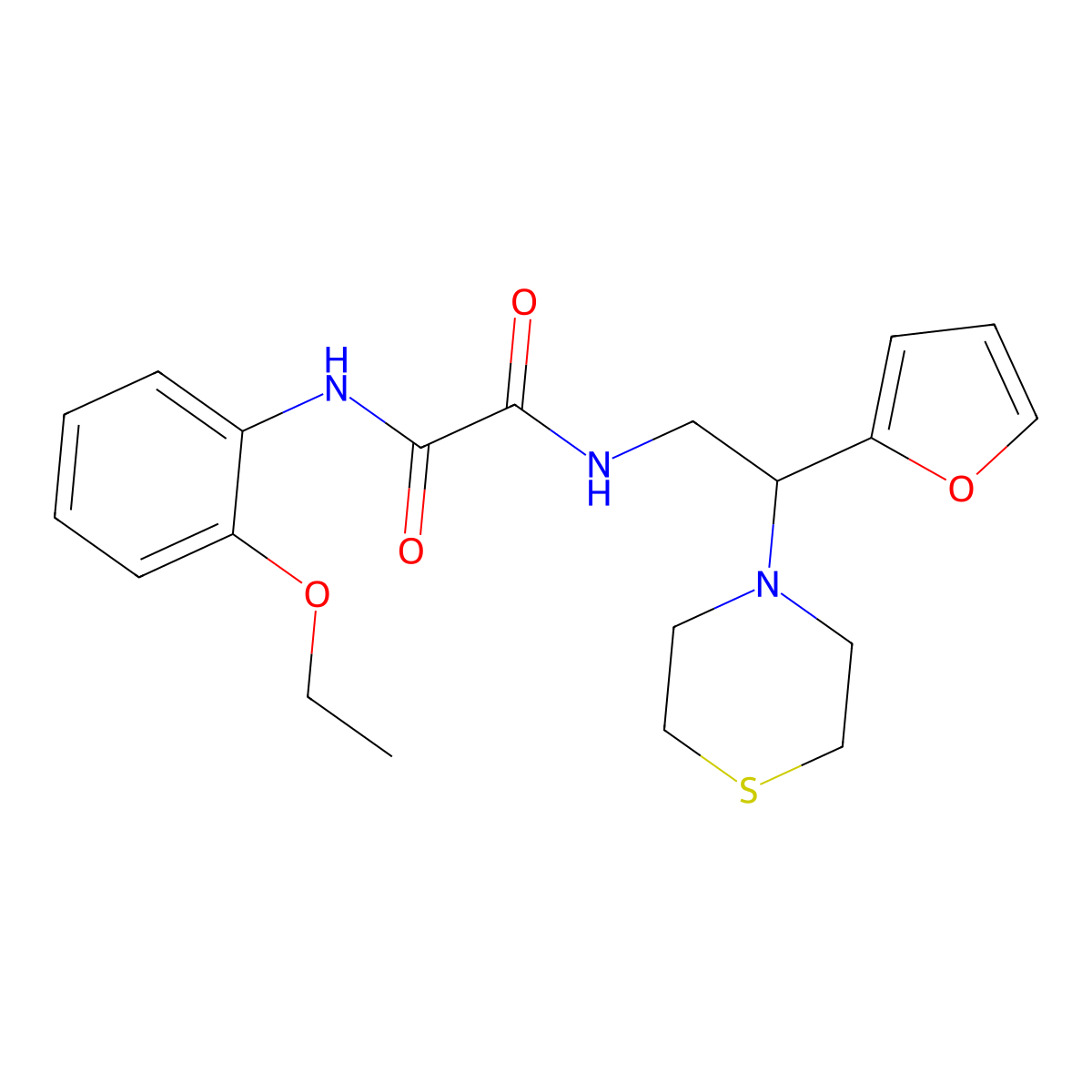 N1-(2-ethoxyphenyl)-N2-(2-(furan-2-yl)-2-thiomorpholinoethyl)oxalamide molecular structure, CAS 2034541-05-2
