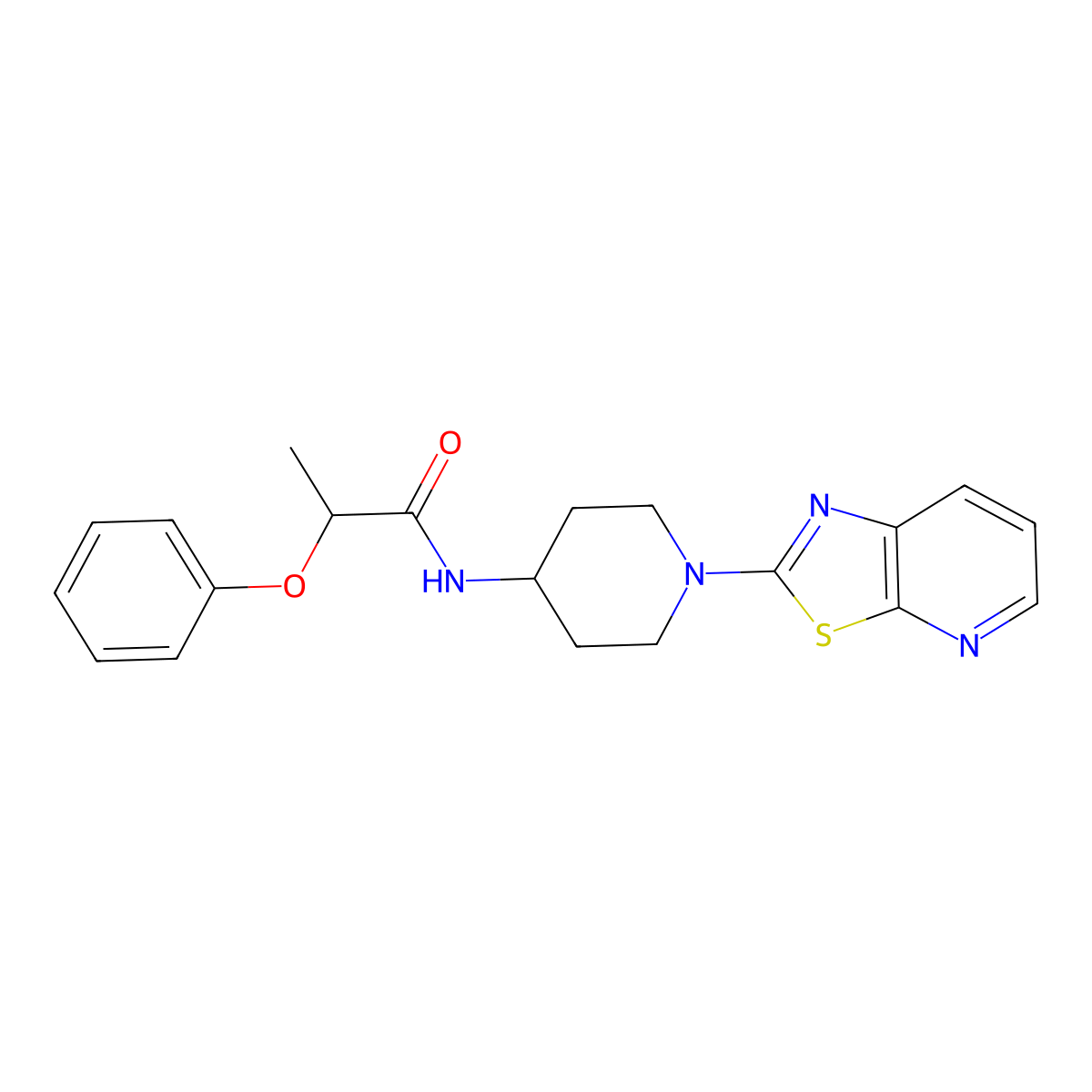 2-phenoxy-N-(1-(thiazolo[5,4-b]pyridin-2-yl)piperidin-4-yl)propanamide molecular structure, CAS 2034541-09-6