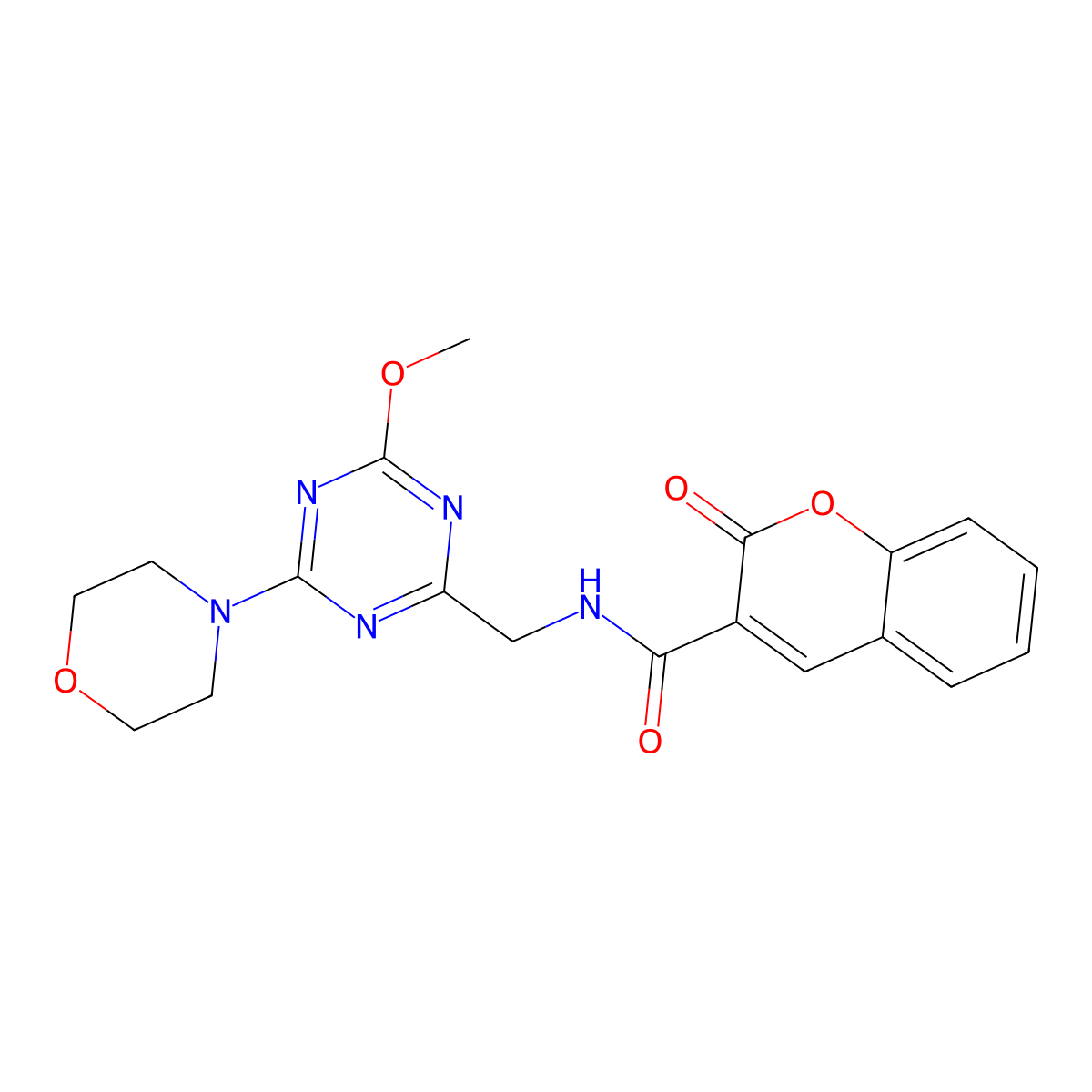 N-((4-methoxy-6-morpholino-1,3,5-triazin-2-yl)methyl)-2-oxo-2H-chromene-3-carboxamide molecular structure, CAS 2034541-13-2