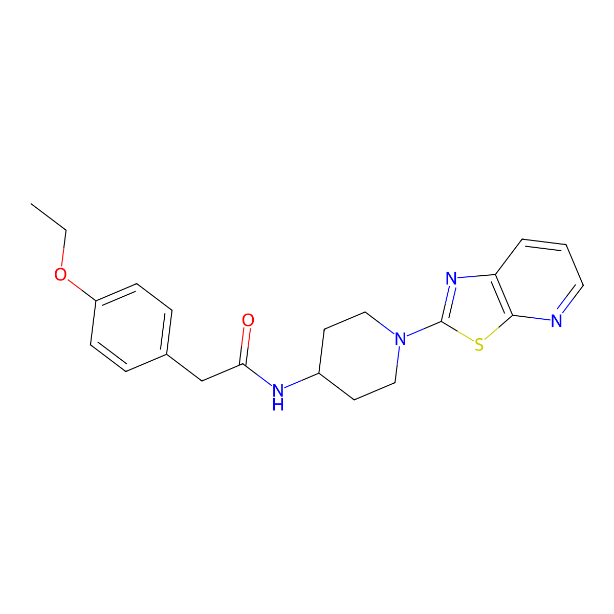 2-(4-ethoxyphenyl)-N-(1-(thiazolo[5,4-b]pyridin-2-yl)piperidin-4-yl)acetamide molecular structure, CAS 2034541-18-7