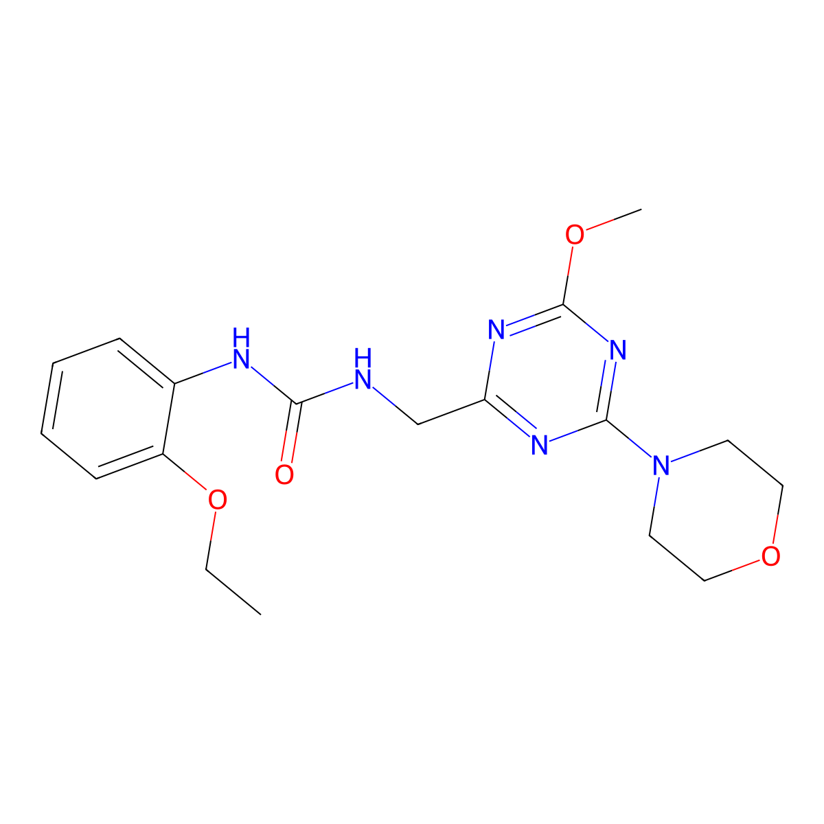 1-(2-Ethoxyphenyl)-3-((4-methoxy-6-morpholino-1,3,5-triazin-2-yl)methyl)urea molecular structure, CAS 2034541-21-2